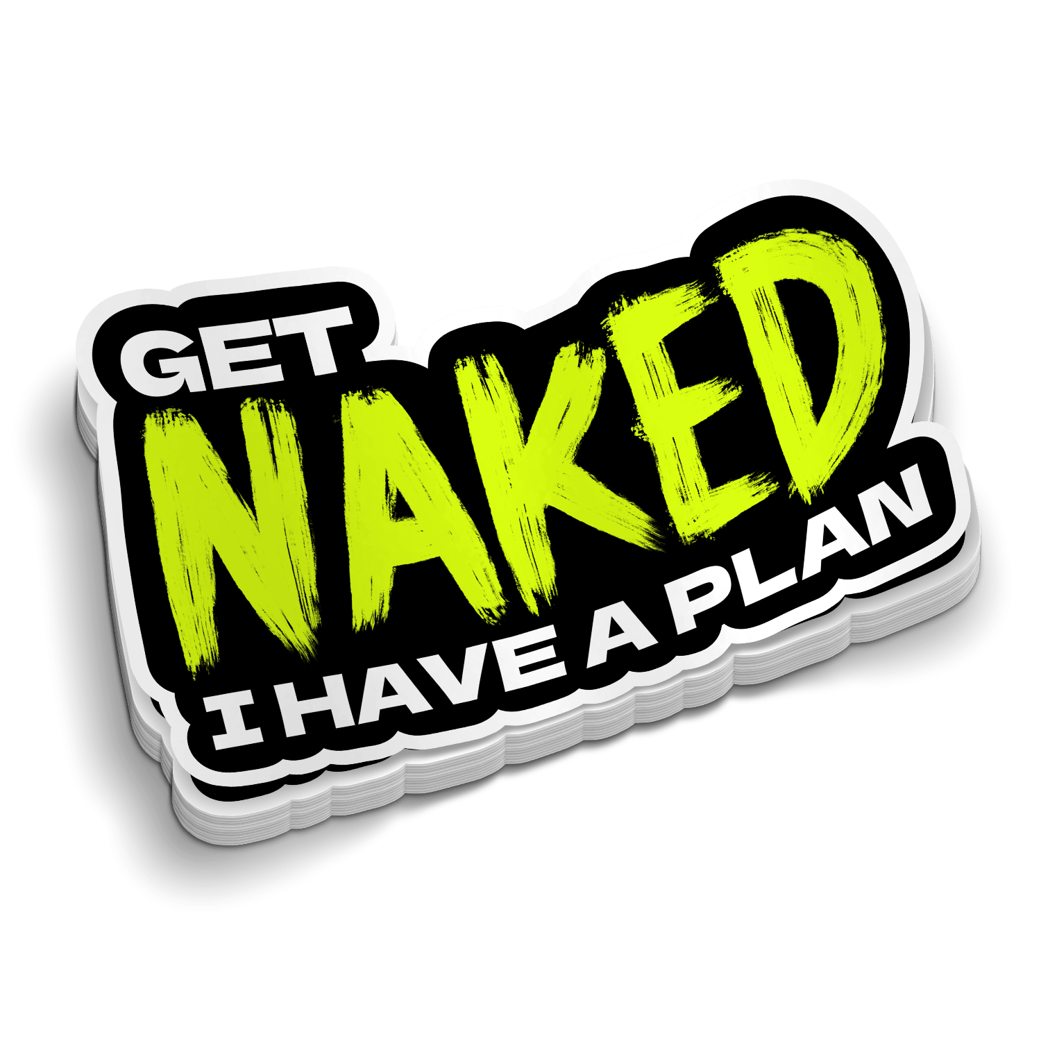 Get Naked Hard Hat Sticker