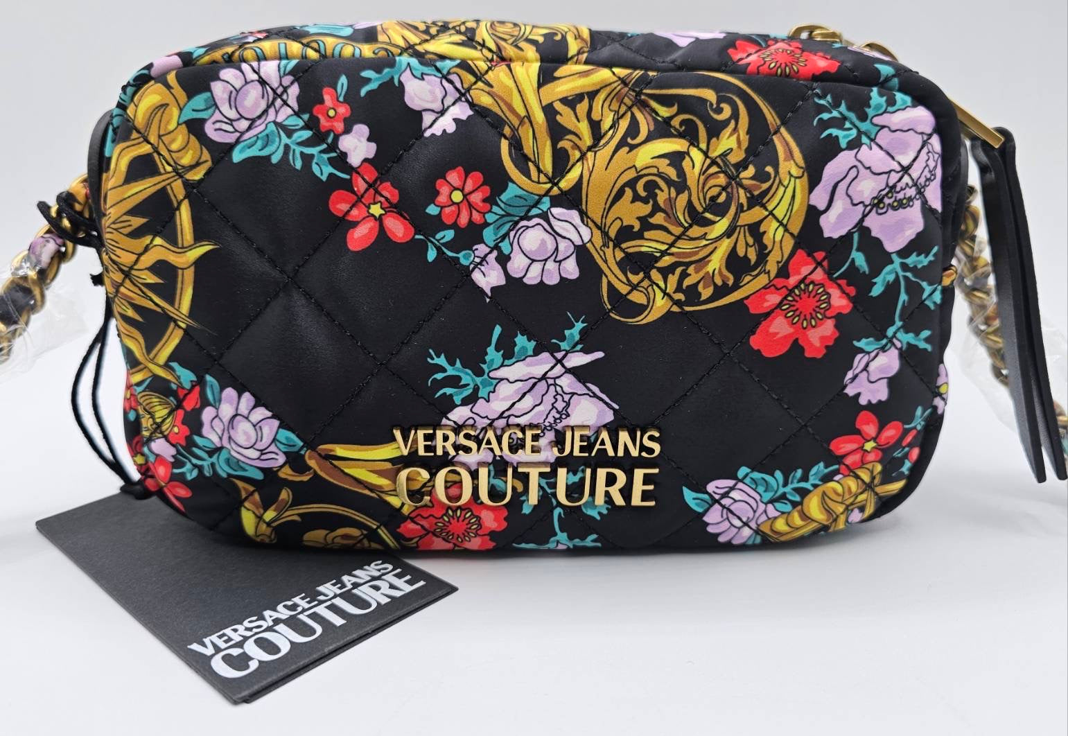 Versace Jeans Couture Floral Pattern Quilted Crossbody