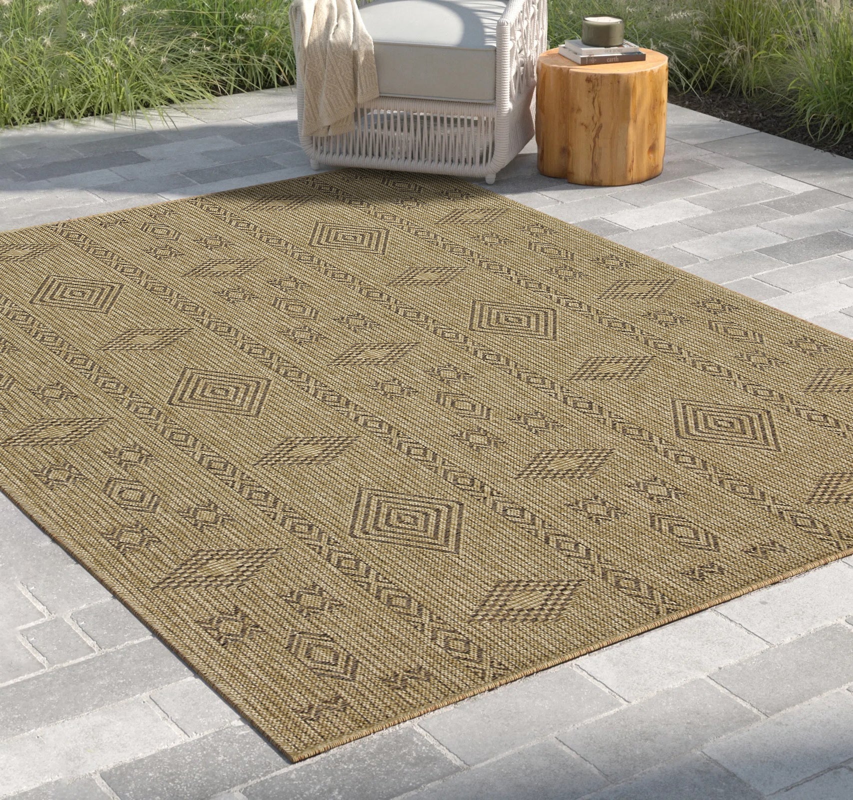 Earth GC_NTL1002 Jute/Mocha 7 ft. 10 in. x 10 ft. 3 in. Indoor/Outdoor Area Rug