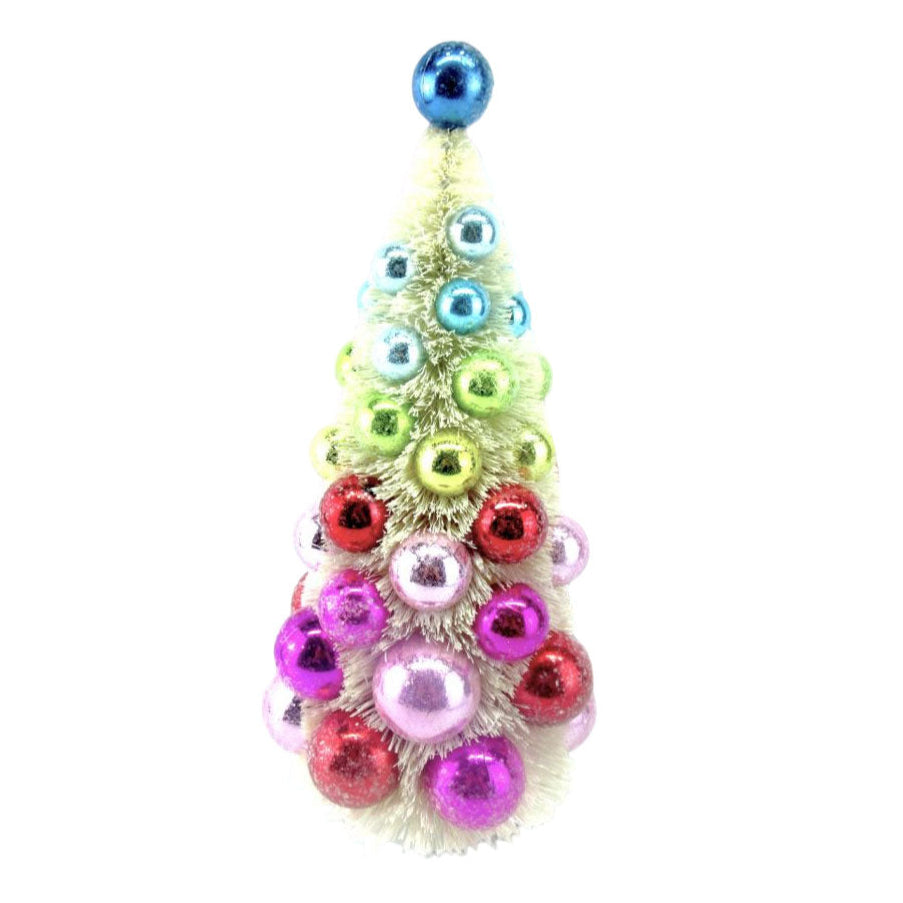 13&amp;quot; Rainbow Bottlebrush Ball Tree by December Diamonds