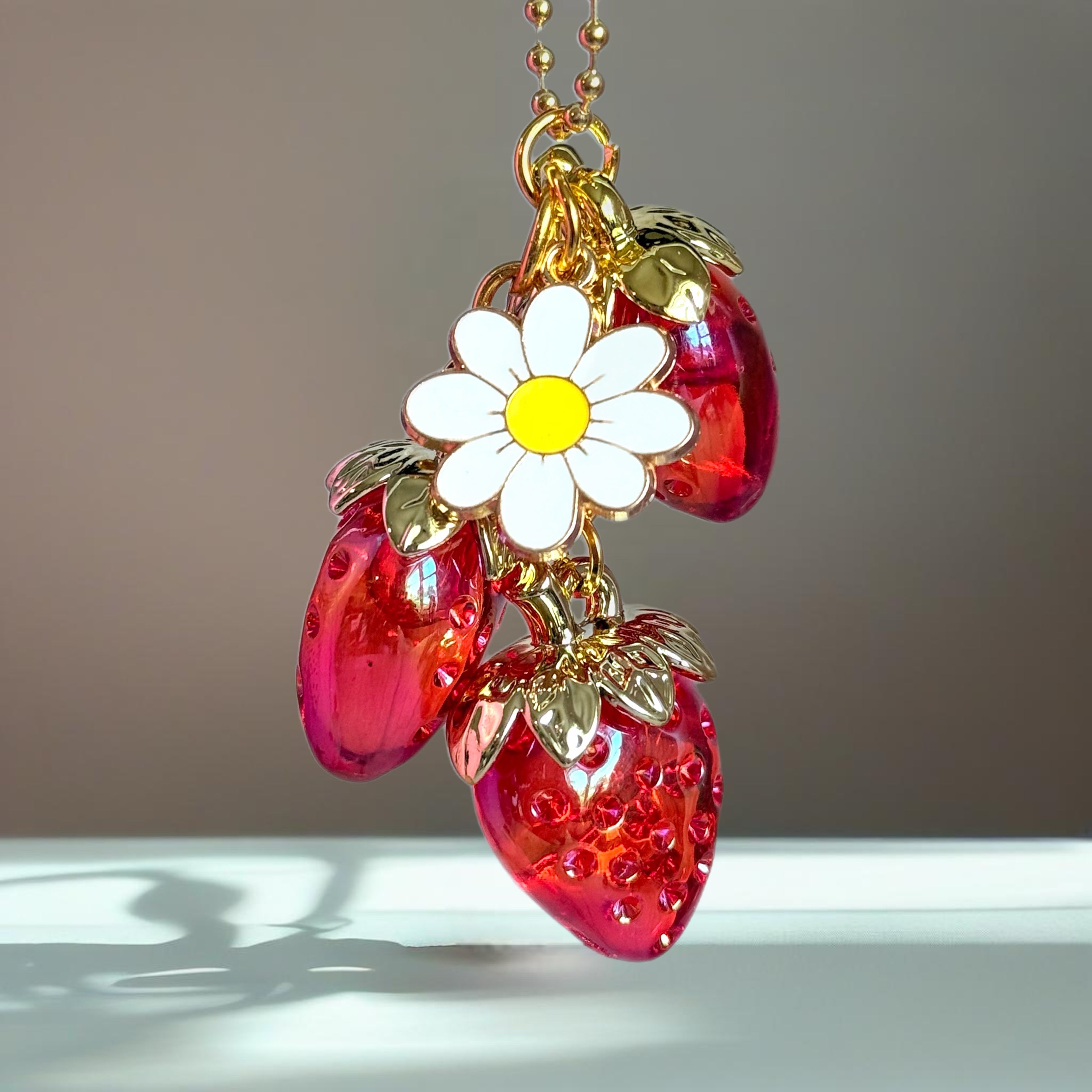 Deluxe Strawberry Charm - Tumbler Handle Charm