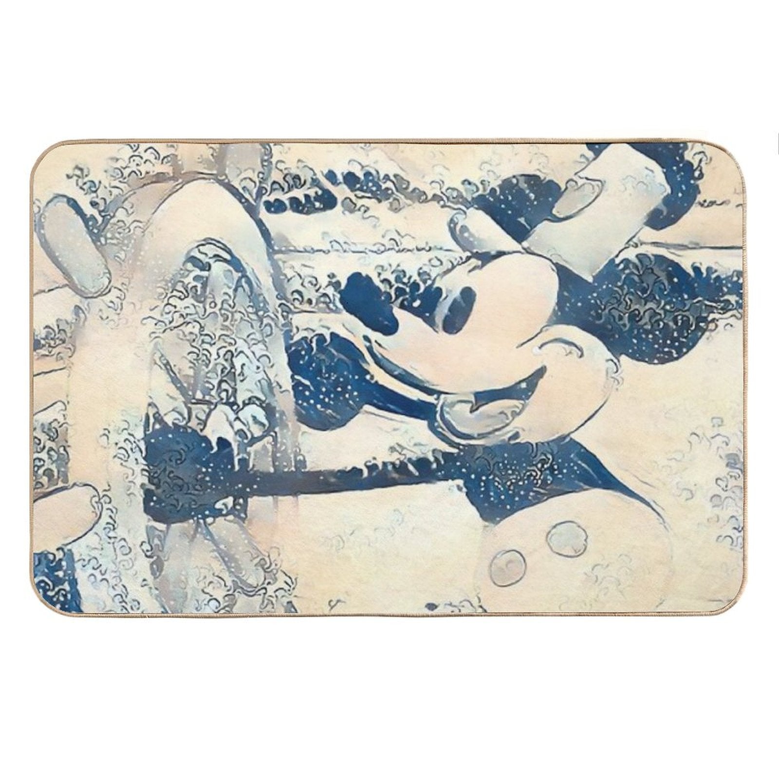 Steamboat Mickey in The Style of &amp;#39;The Great Wave&amp;#39; Bath Mat