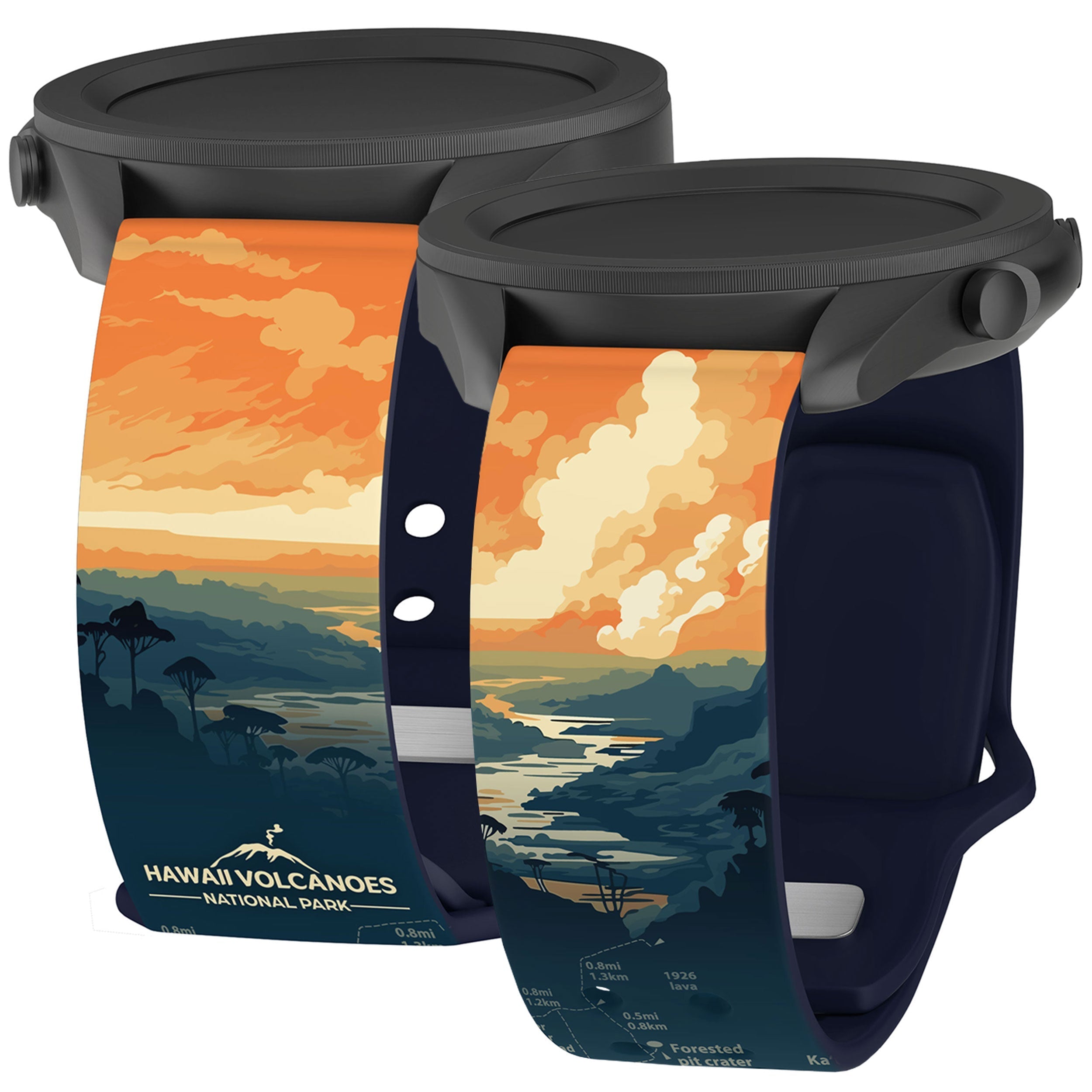National Parks Hawaii Volcanoes HD  Watchband for Samsung, Garmin, Fossil, and More