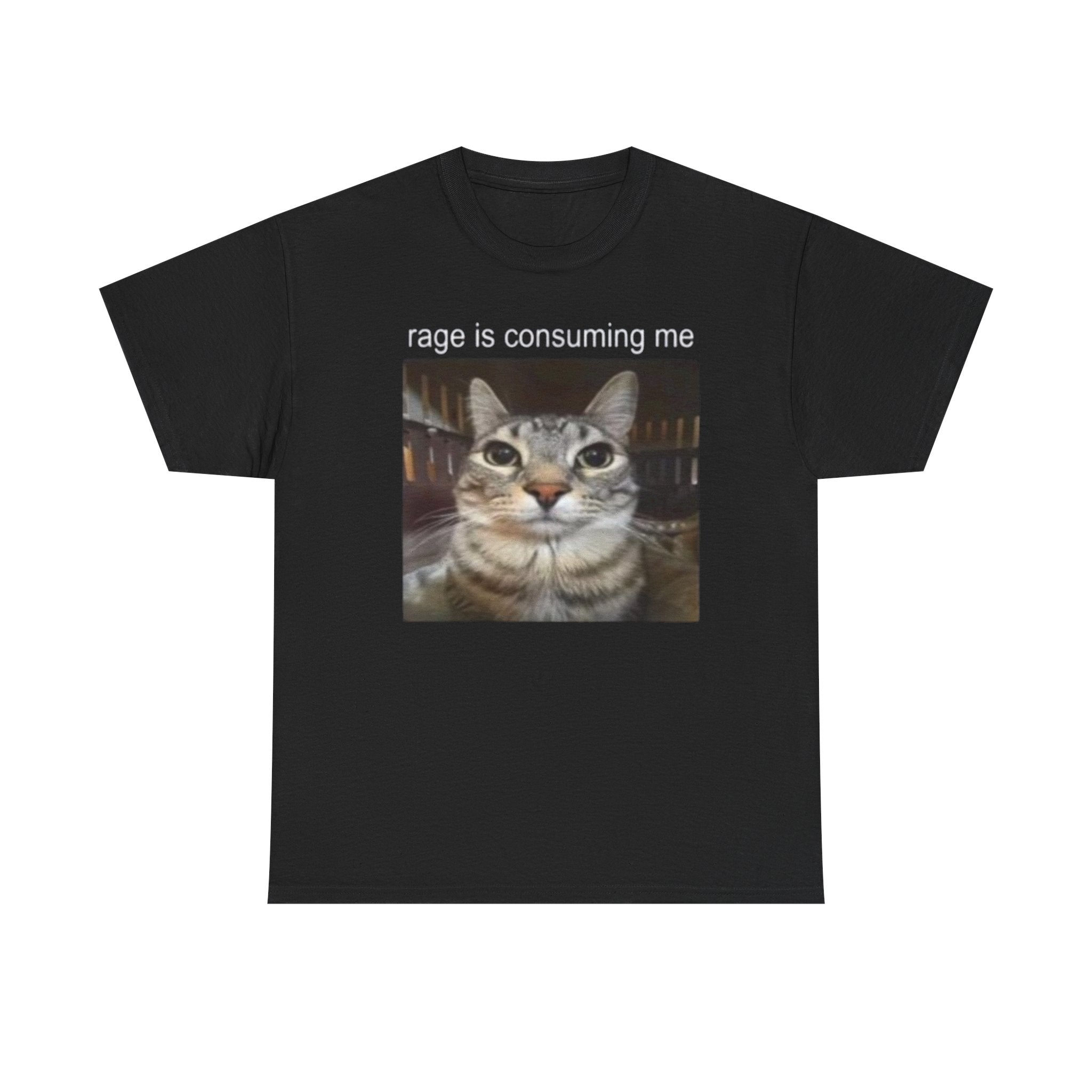 Rage Is Consuming Me Funny Cat Meme Shirt – Hilarious Angry Cat Graphic Tee for Men &amp;amp; Women