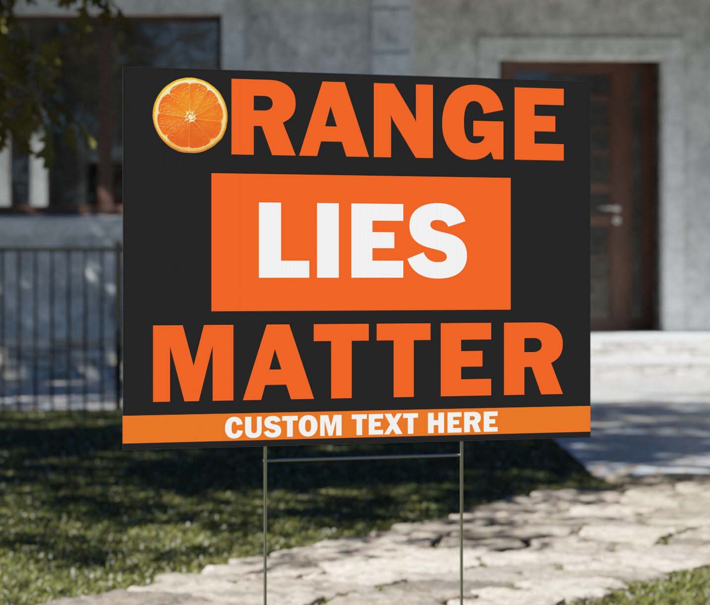 Orange Lies Matter Yard Sign – Personalized 8647 Anti Trump Political Protest Lawn Sign, Resist the Big Lie With Printable Justice Display 682201