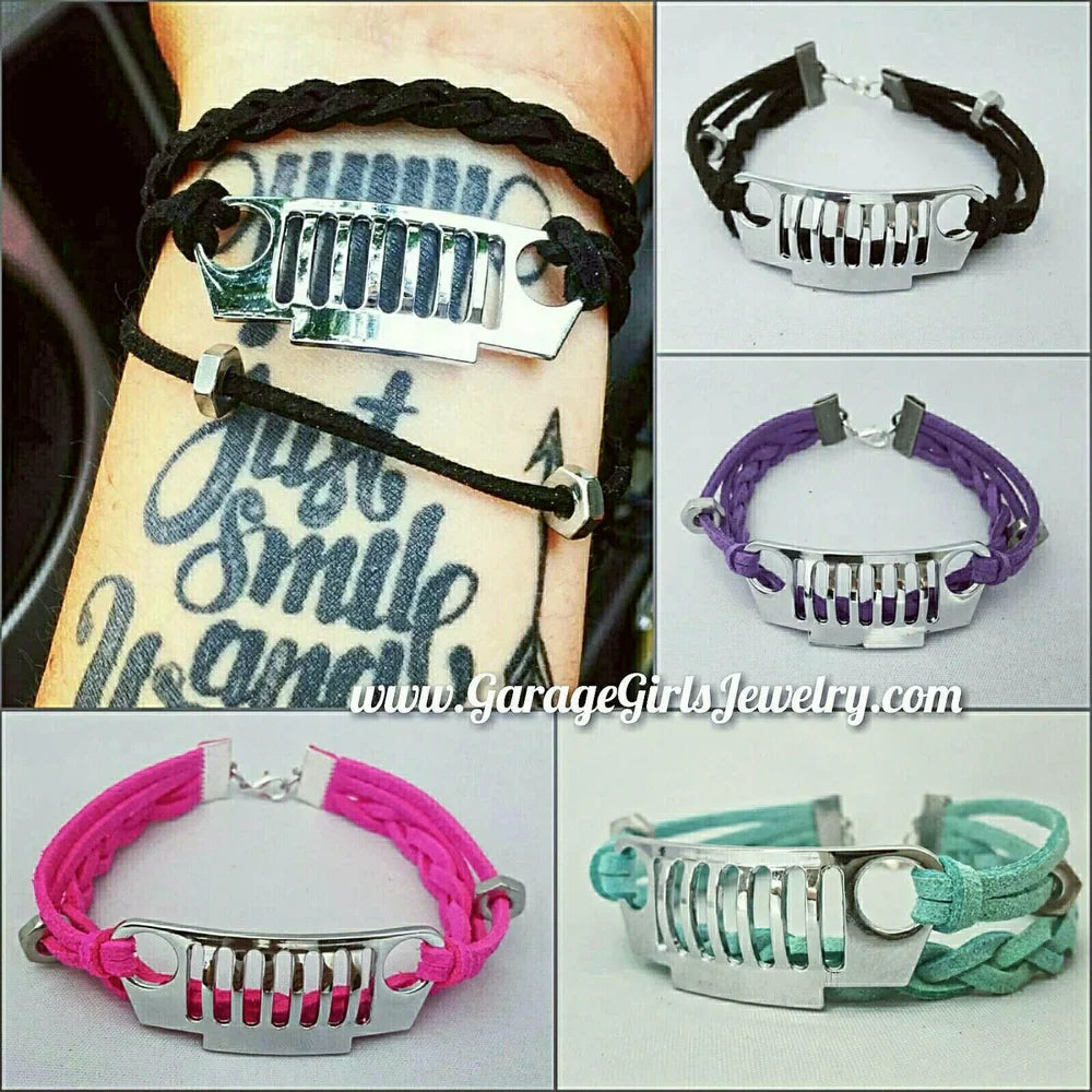 &amp;quot;It&amp;#39;s a Jeep Thing&amp;quot; Grill Leather Bracelet