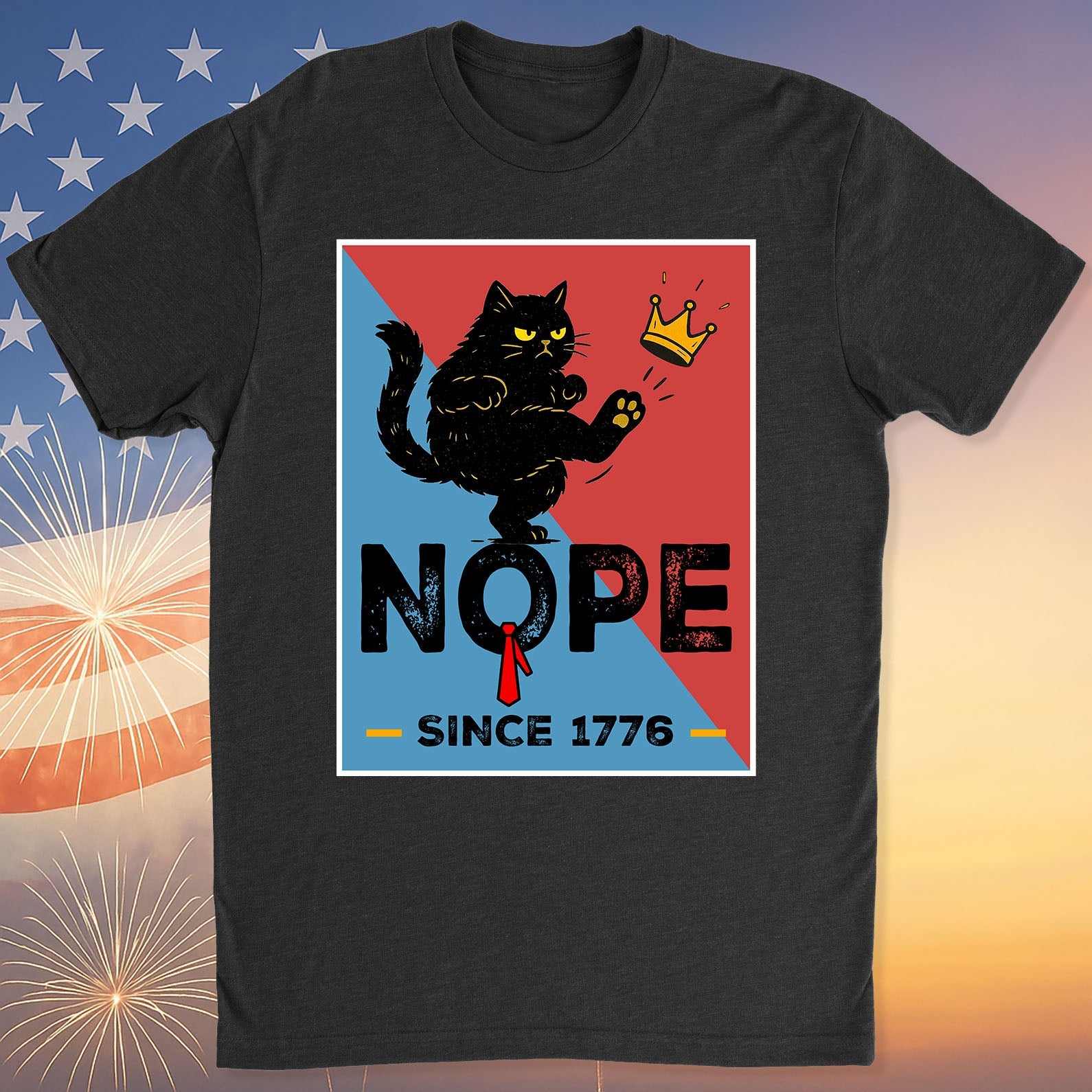 NO KINGS IN AMERICA BLACK CAT SHIRT, ANTI-TRUMP PROTEST SHIRT, PATRIOTIC DEMOCRACY SHIRT, NO KINGS IN AMERICA, NOT MY PRESIDENT SHIRT 682481