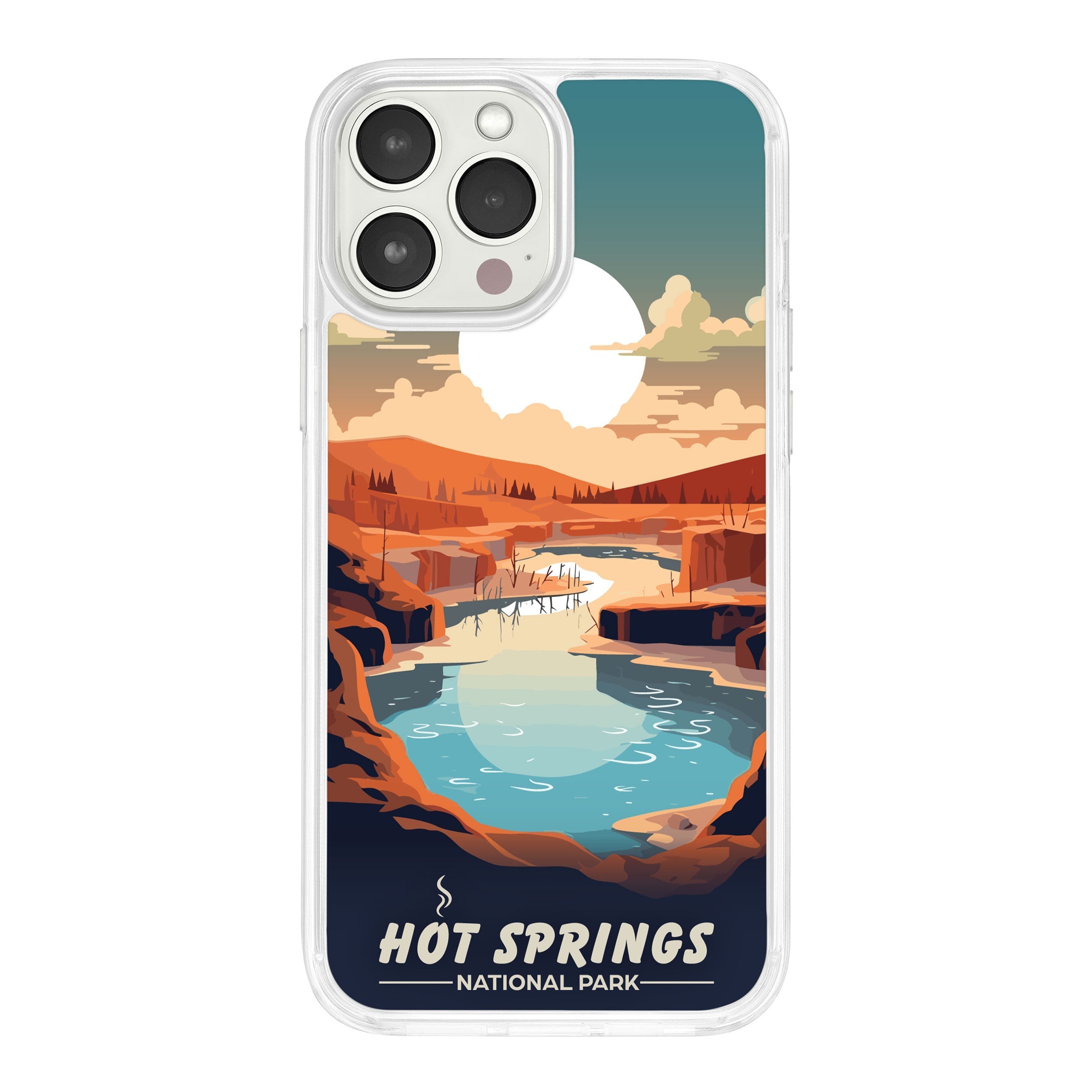 National Parks Hot Springs HD Apple iPhone 14 Series Mag-Safe Phone Case