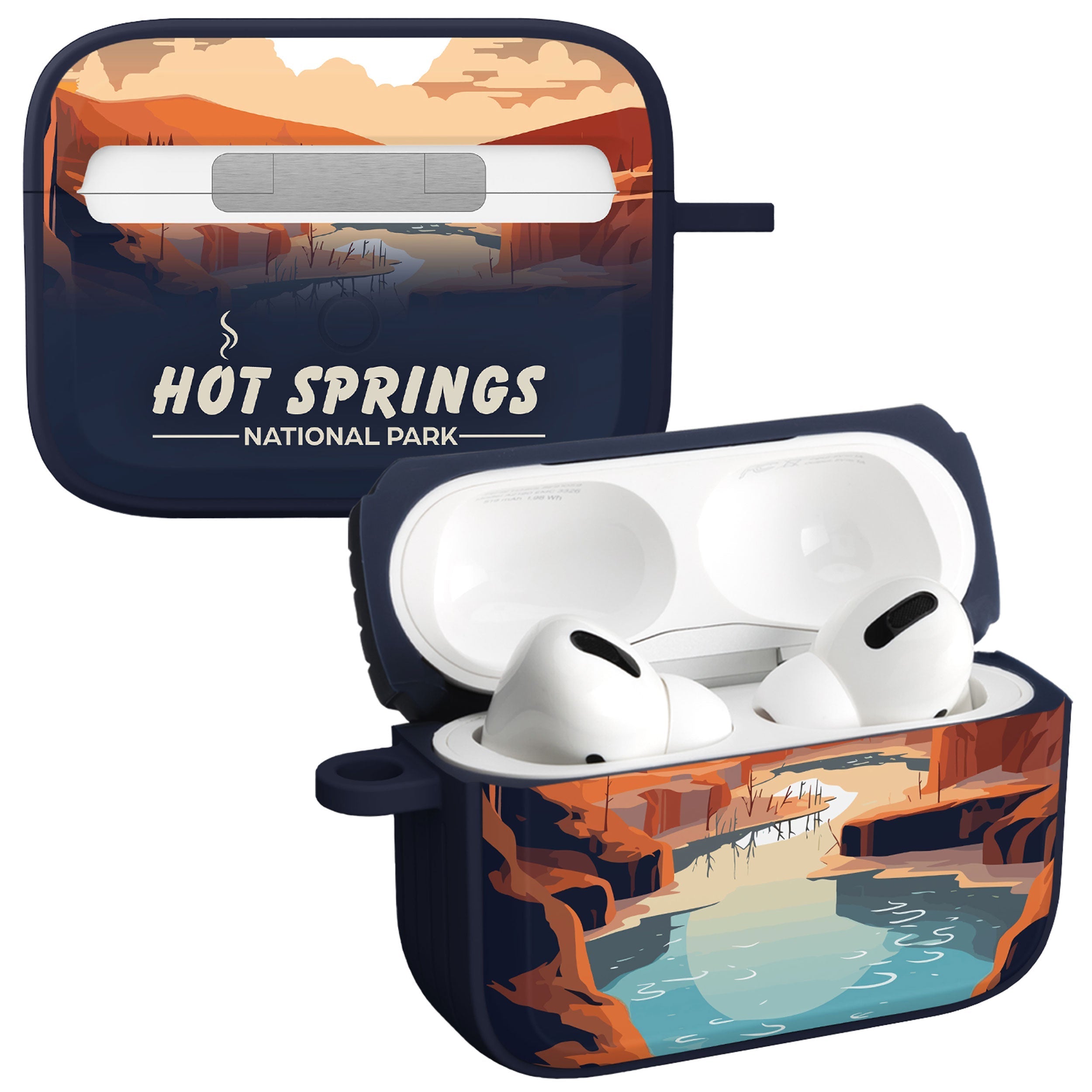 National Parks Hot Springs HDX Apple Airpods Pro 1 &amp;amp; 2 Case Cover
