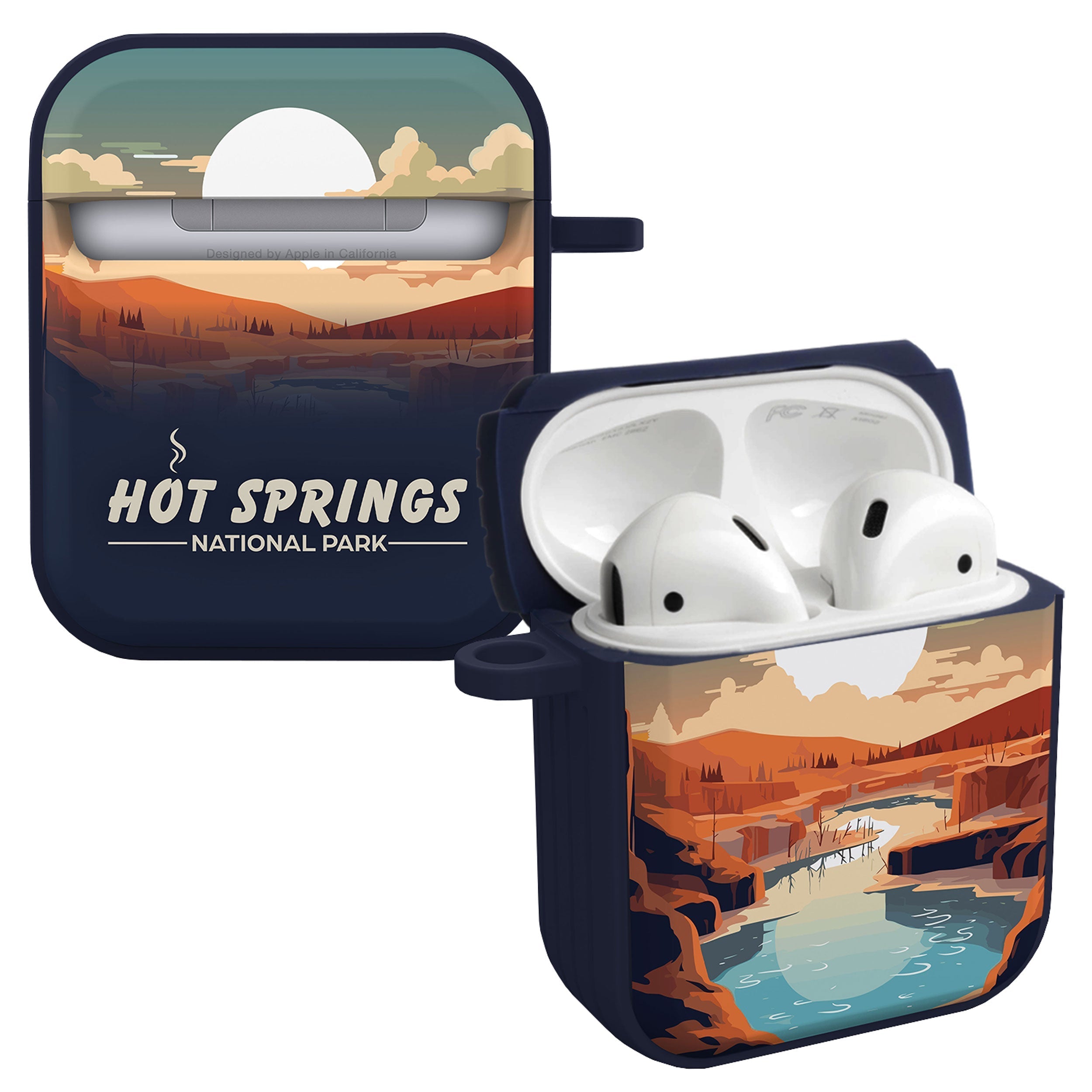 National Parks Hot Springs HDX Apple Airpods Gen 1 &amp;amp; 2 Case Cover