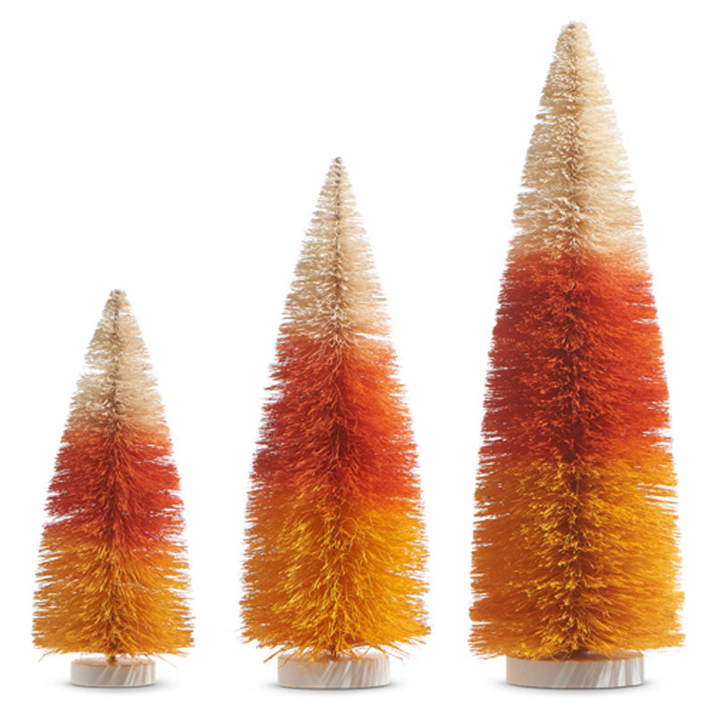 15&amp;quot; Candy Corn Bottle Brush Trees Set/3