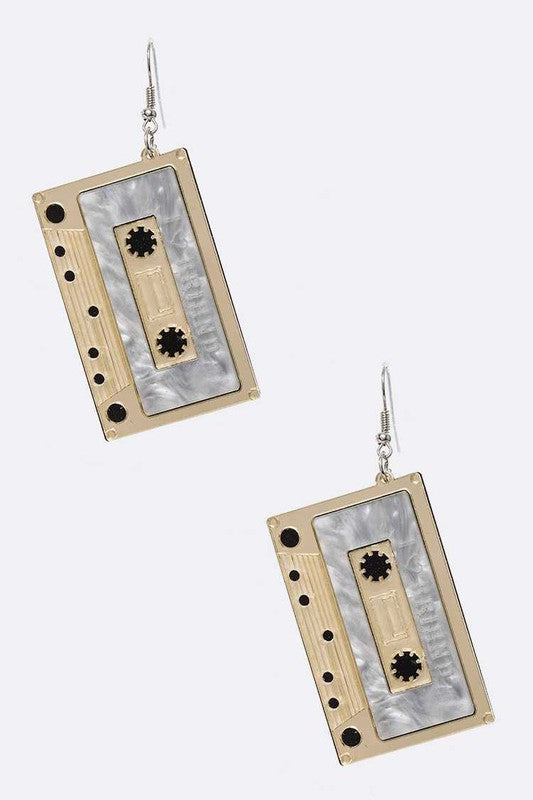 Cassette Tape Acrylic Earrings