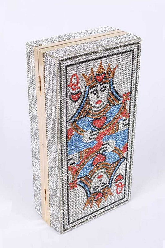 QUEEN Rhinestone Box Clutch