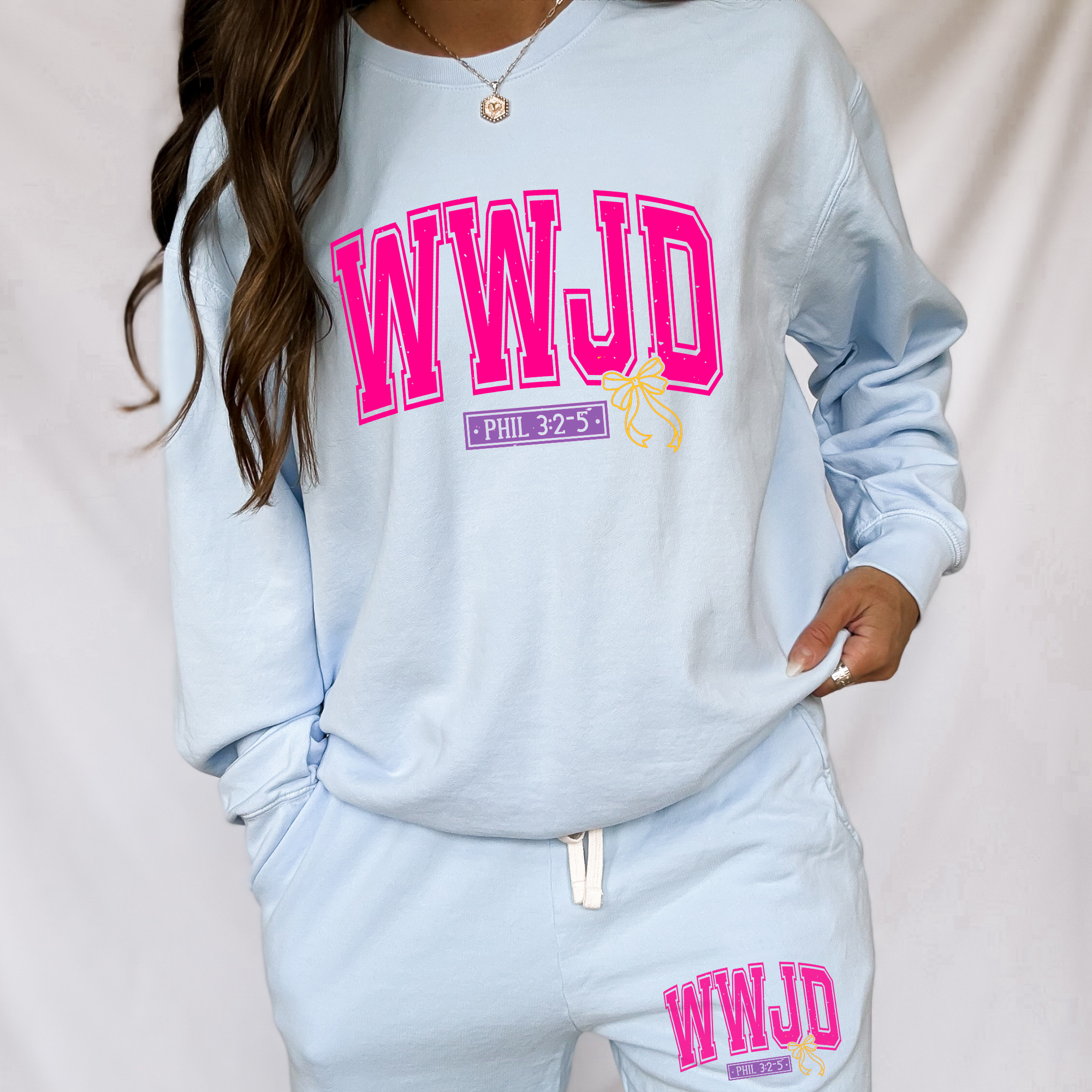 Kendall&amp;#39;s Collection WWJD | Comfort Colors Crewneck Sweatshirt - Tshirt - Crop | Inspirational Faith Shirt | Gift for Believers | Stylish Religious Apparel