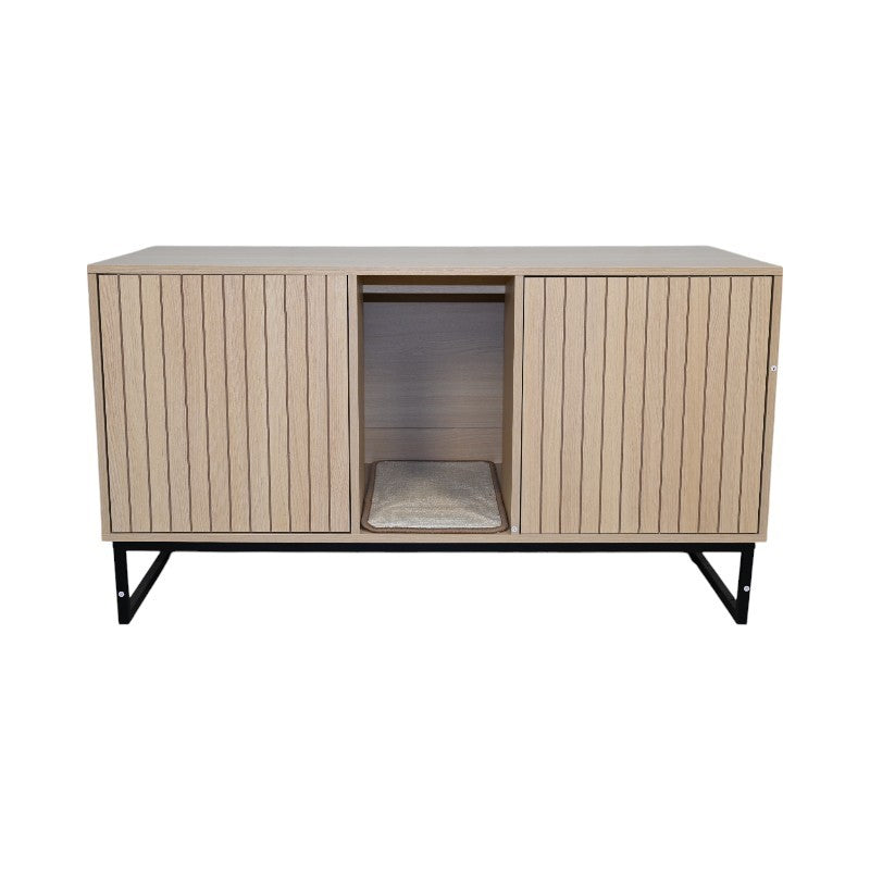 Modern Wooden Cat House with Scratching Mat - 47.64&amp;#39; x 21.46&amp;#39; x 25.98&amp;#39;, 76.4 lbs