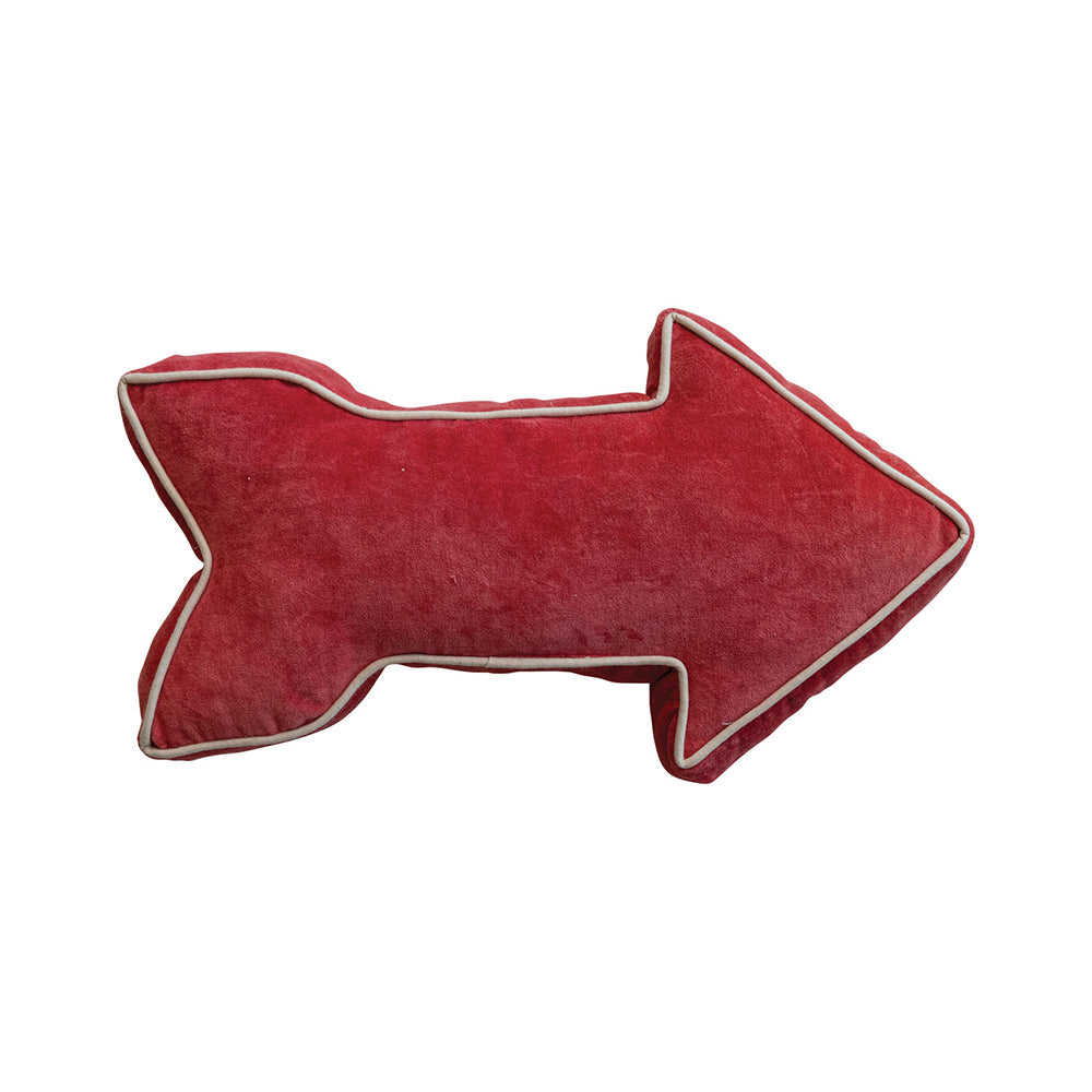 "Santa Stop Here" Velvet Arrow Shaped Lumbar Pillow