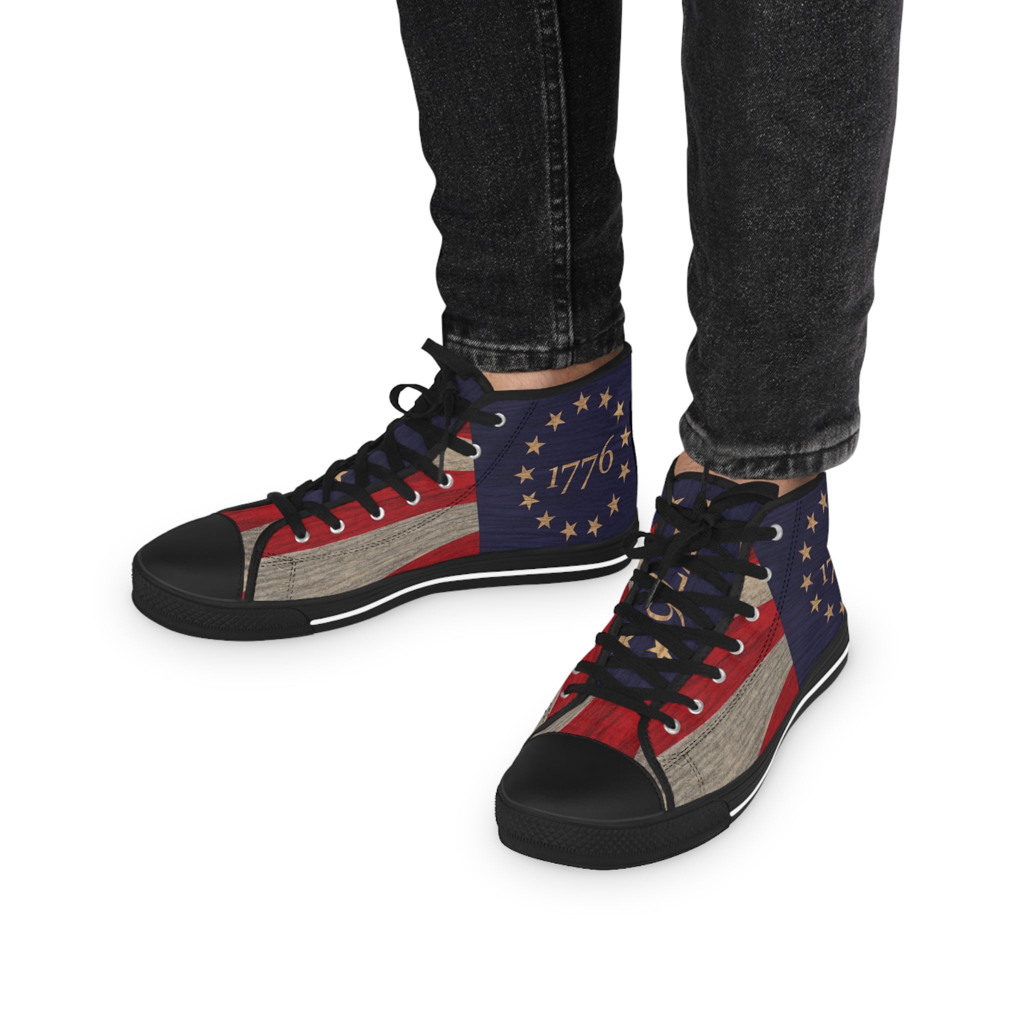 Betsy Ross Flag Men&amp;#39;s High Top Sneakers