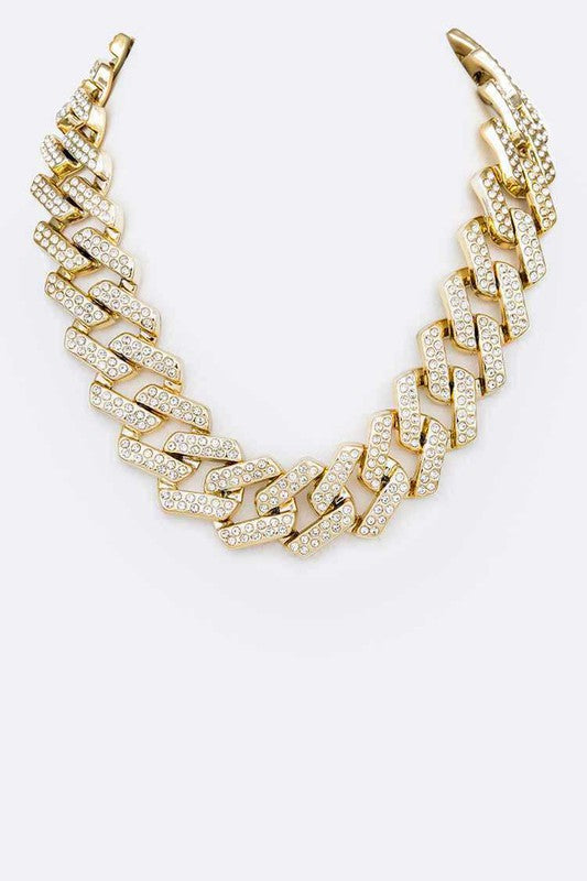 Crystal Chunky Chain Iconic Necklace