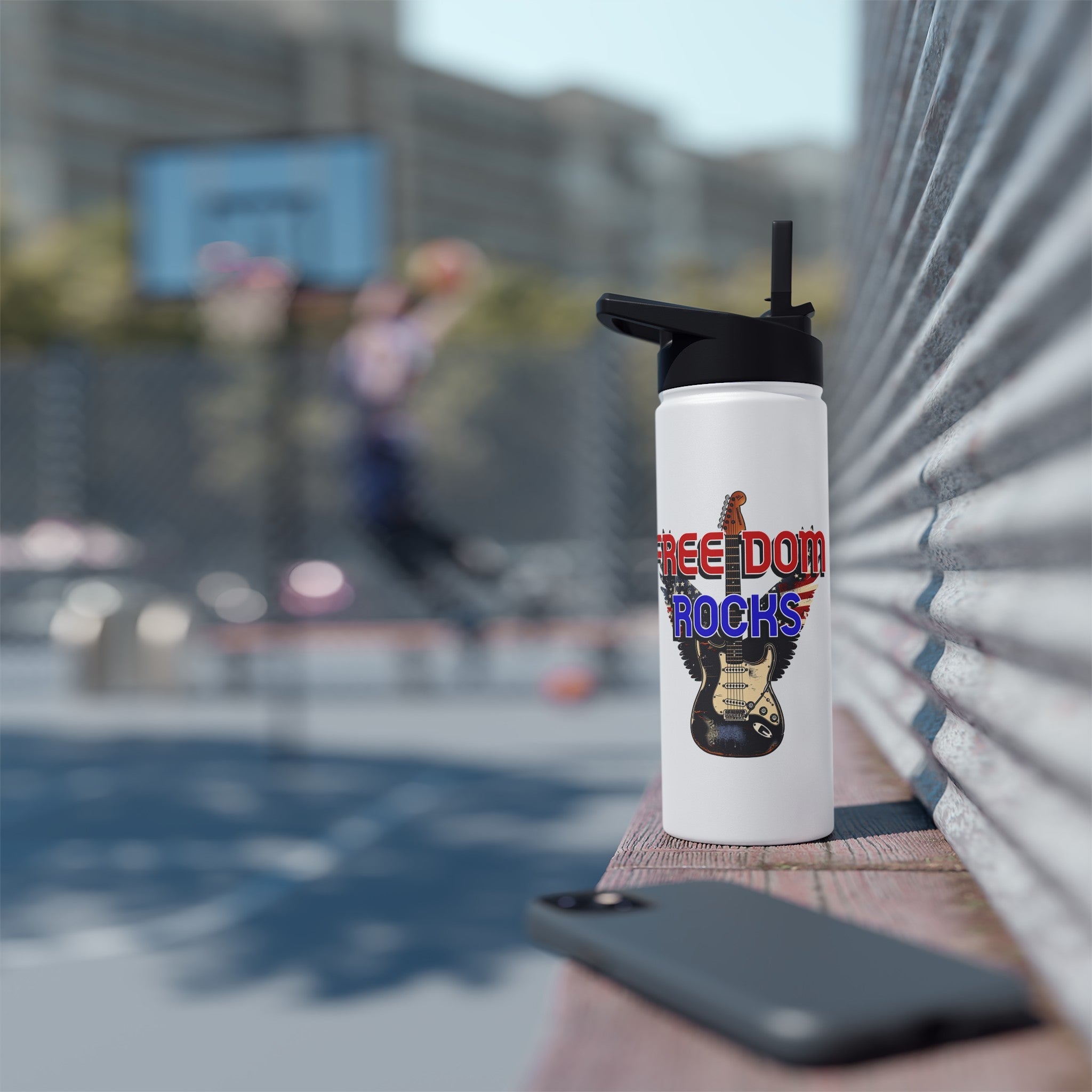 &amp;quot;Freedom Rocks&amp;quot; Stainless Steel Water Bottle