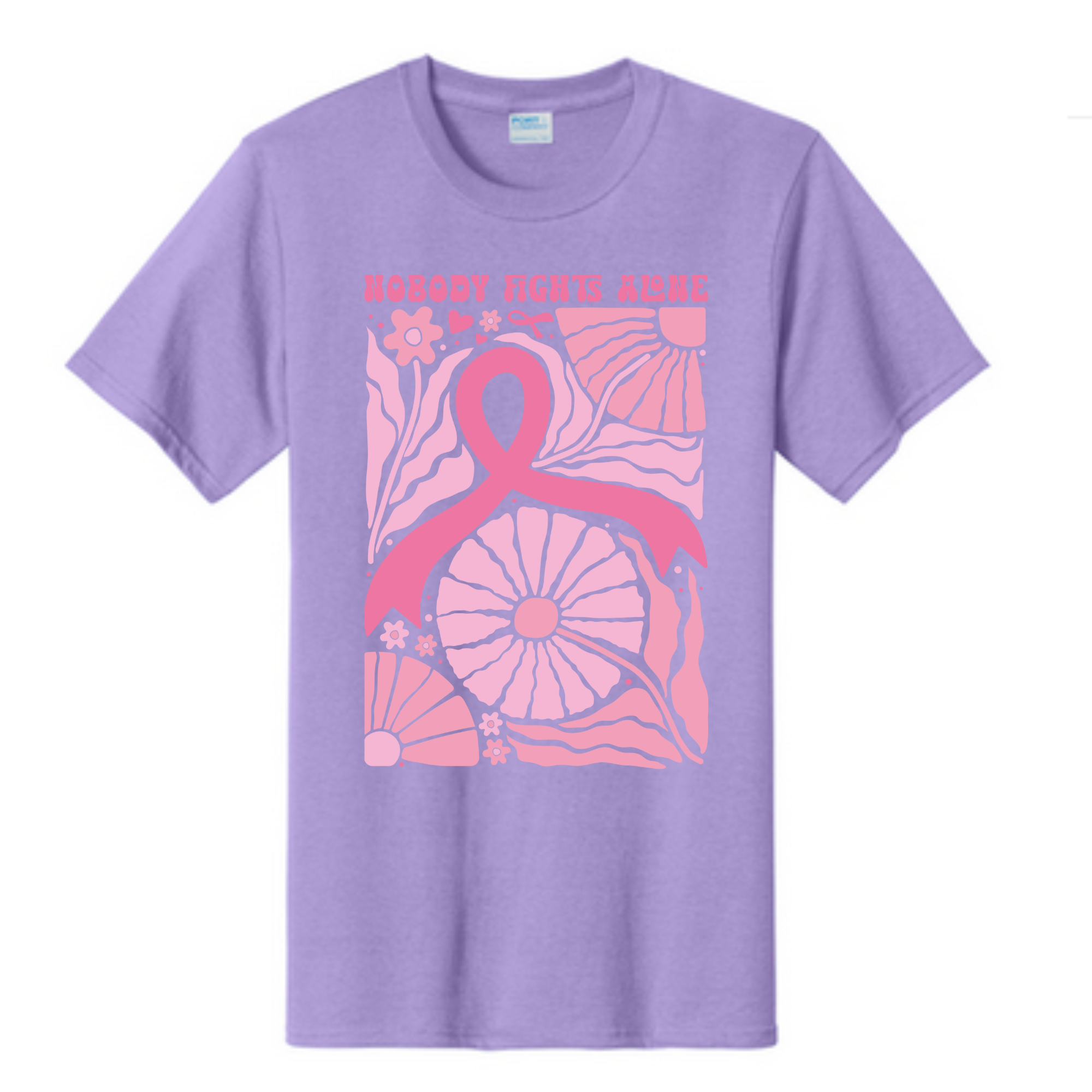 Nobody Fights Alone Breast Cancer Awareness Fundraiser Tshirt PC61 Port &amp;amp; Co™ Essential Tee PUBLIC