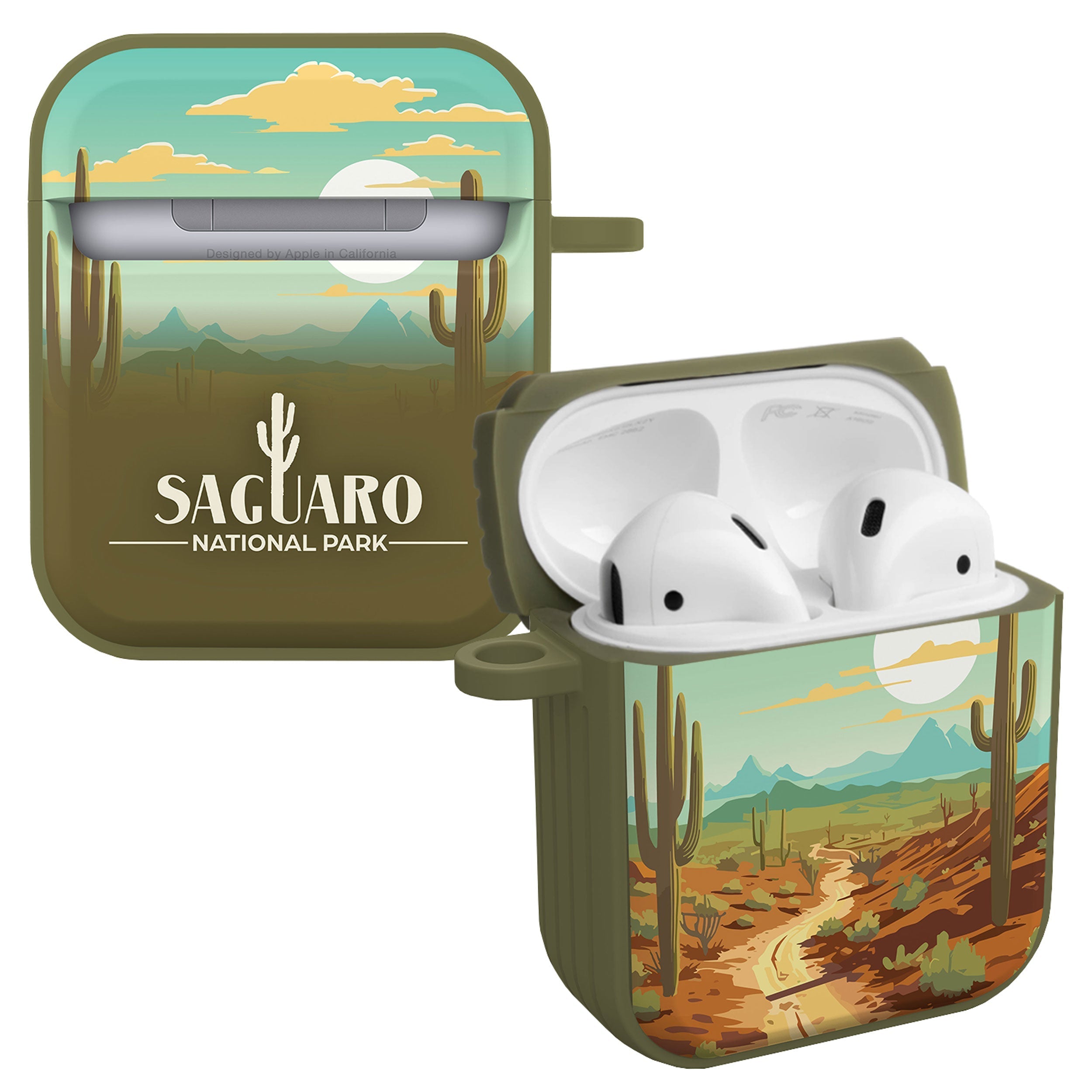 National Parks Saguaro HDX Apple Airpods Gen 1 &amp;amp; 2 Case Cover