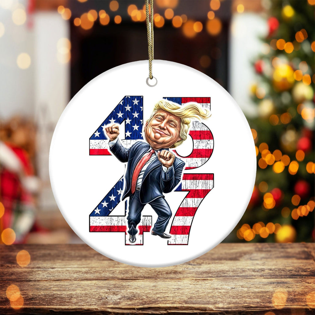 Trump Ornament 2024, President 45 & 47 Trump Ornament, MAGA 2024 Ceramic Ornament, Trump Won M1802- GOP