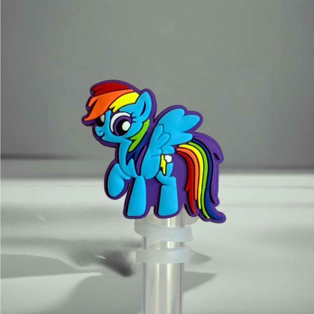 RAINBOW PONY STRAW TOPPER