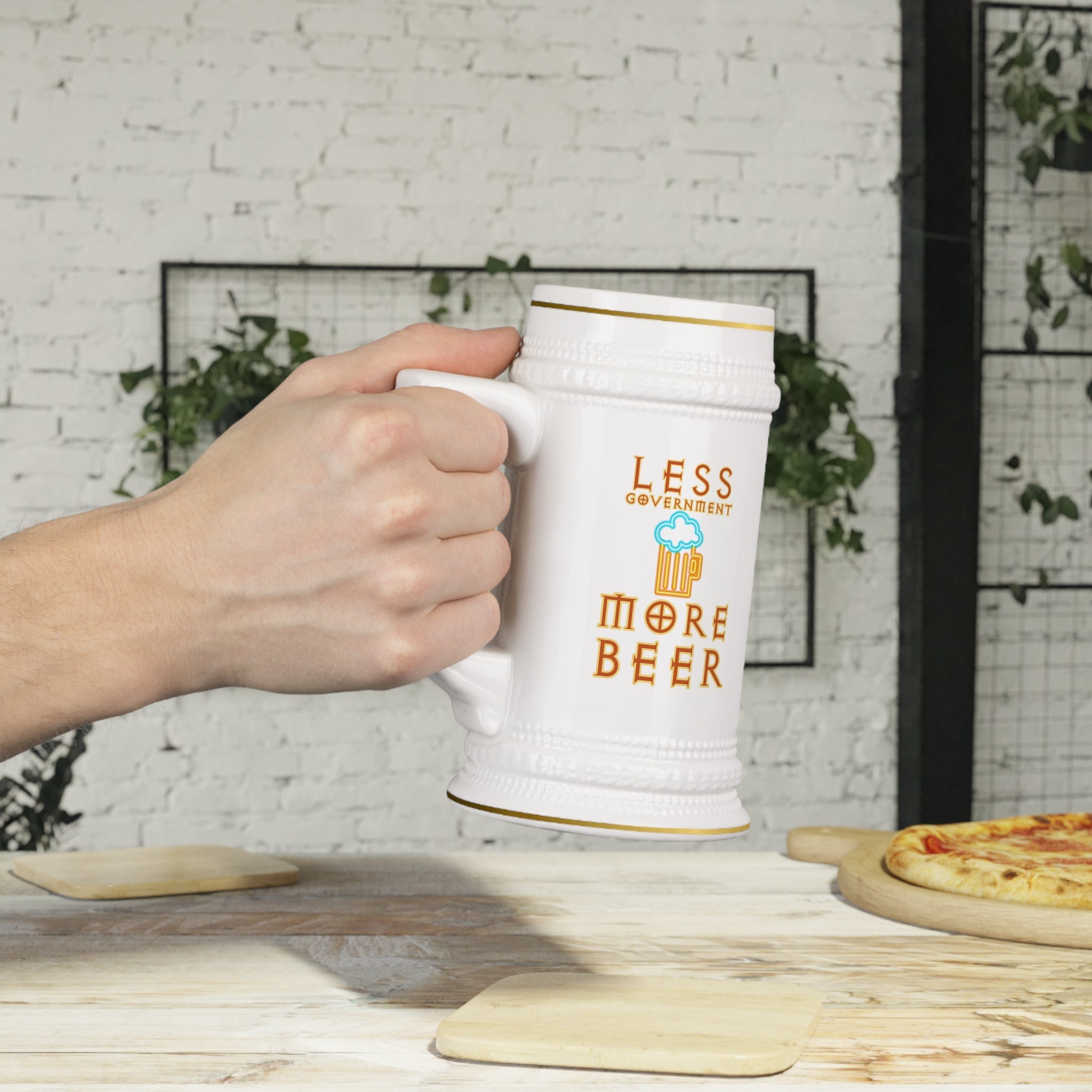 Walton &amp;amp; Johnson - Less Government More Beer Mug