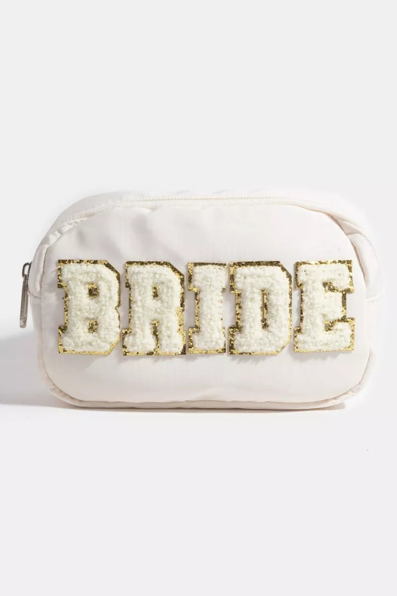 Fame Fuzzy Glitter Bride Crossbody Bag
