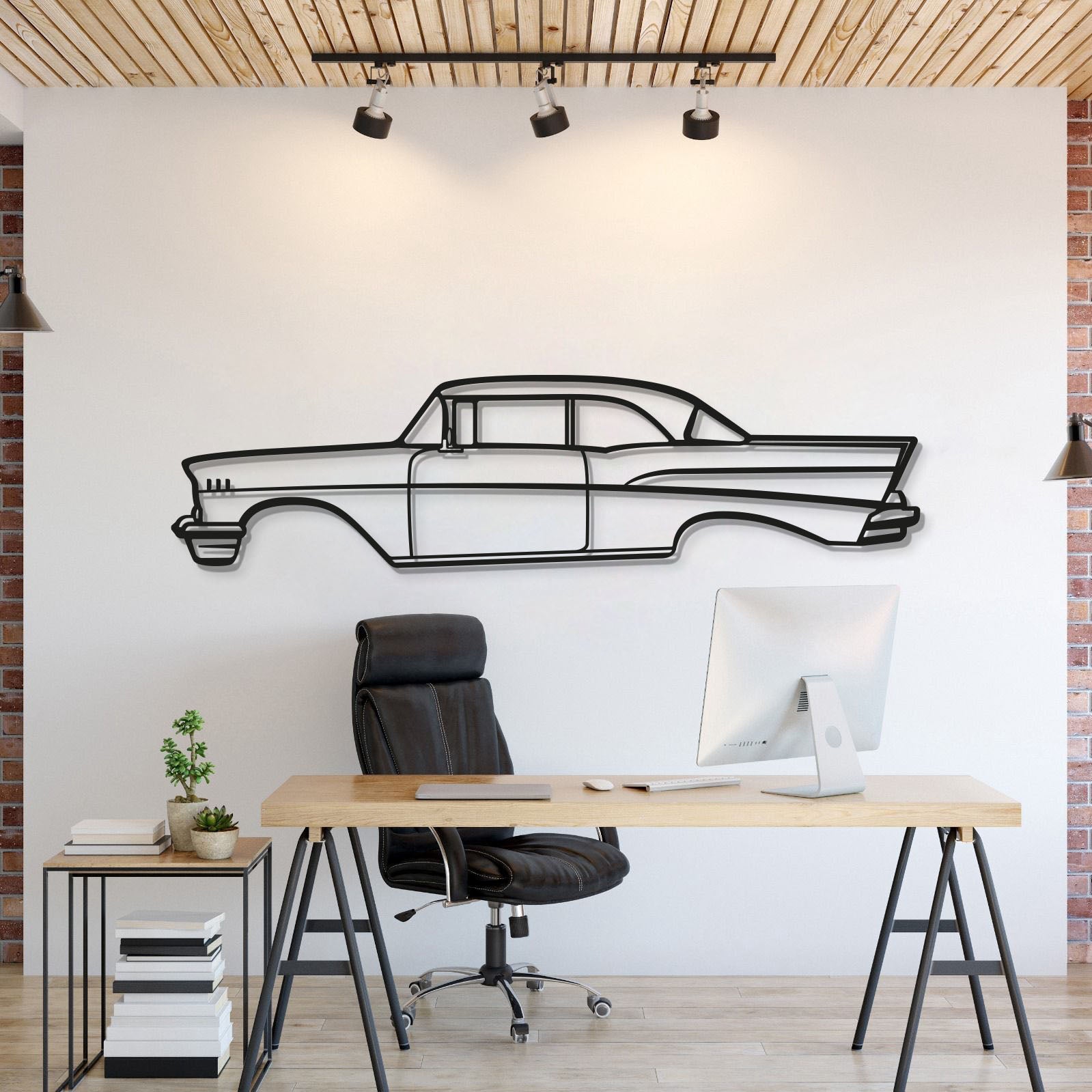 1957 Bel Air Coupe Metal Car Wall Art - MT0047
