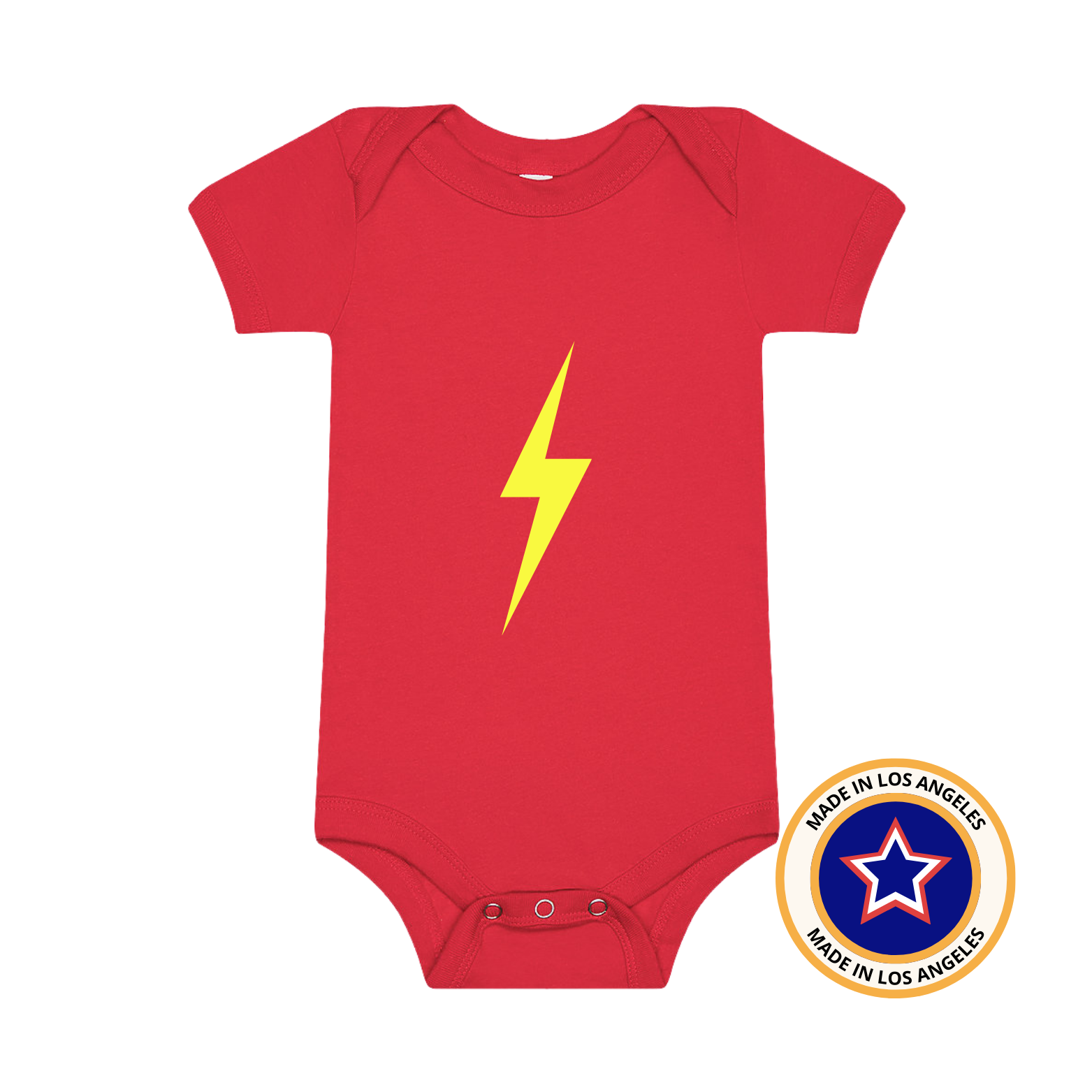 THE SPARK NEON YELLOW ONESIE - RED