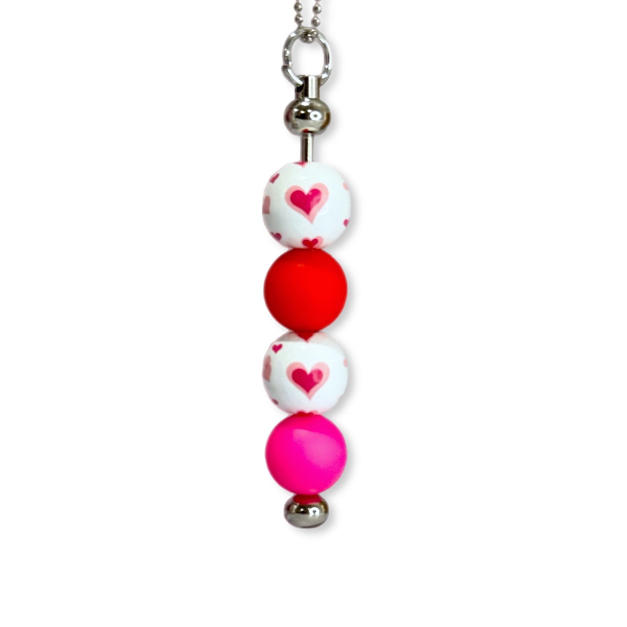 Hearts Pink &amp;amp; Red Bar Charm - Tumbler Handle Charm