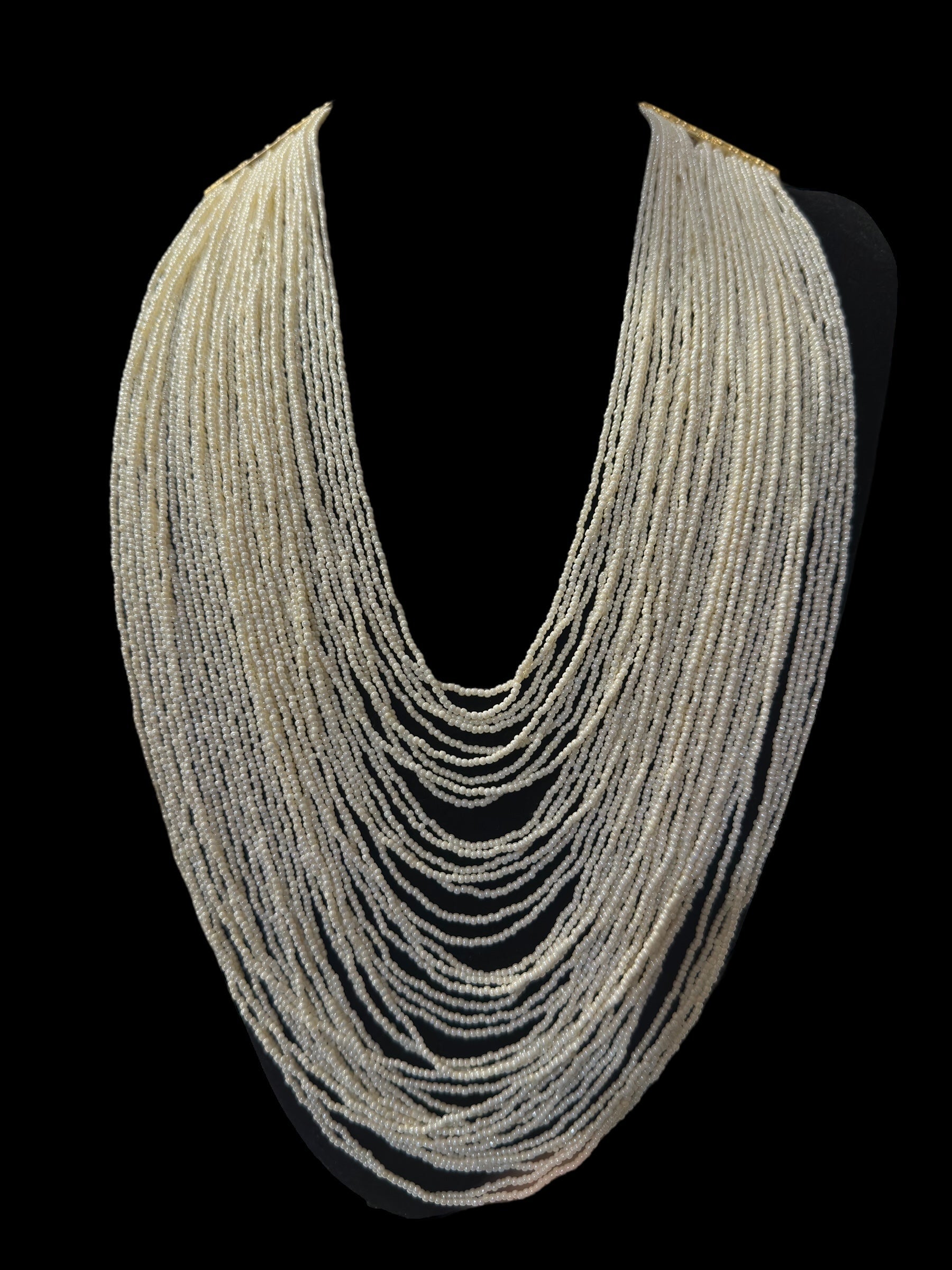SAT100 Maha pearl  statement necklace ( multistranded) ( SHIPS IN 4 WEEKS )