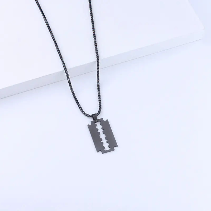 Style Loft Collection Titanium Steel Razor Blade Pendant Necklace