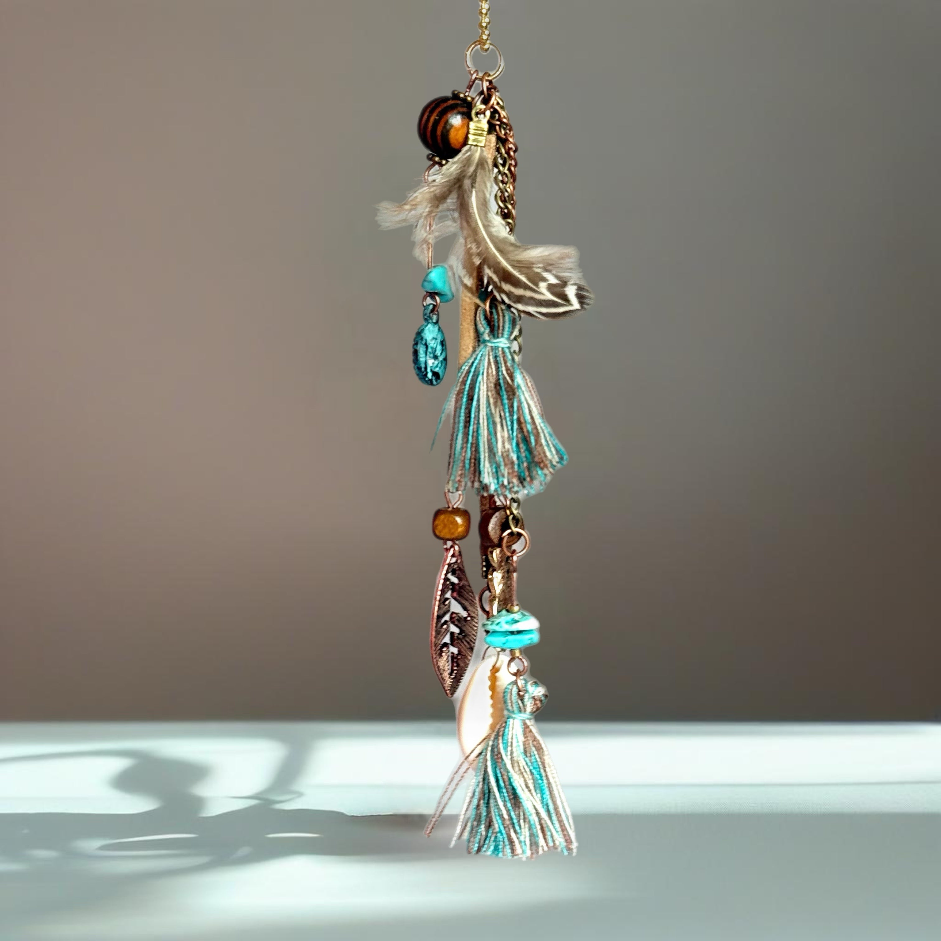 Tribal Feather Charm - Tumbler Handle Charm