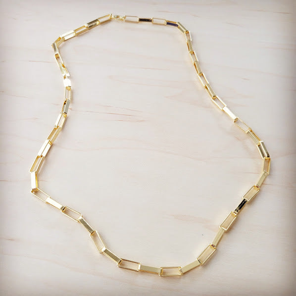 Gold Large Chain Link Layering Necklace 22&amp;quot; length 255o