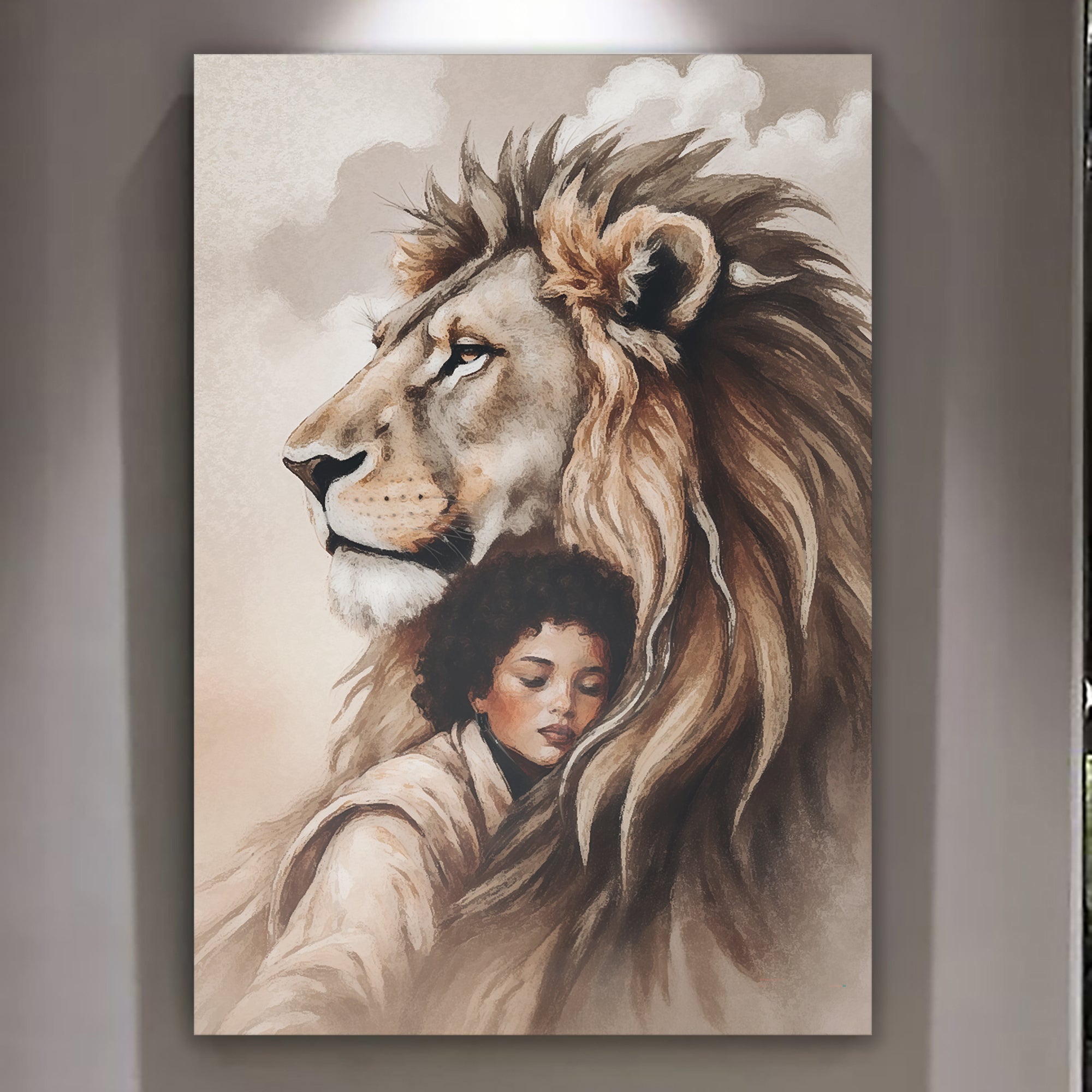 Lion And Girl Faith Wall Art