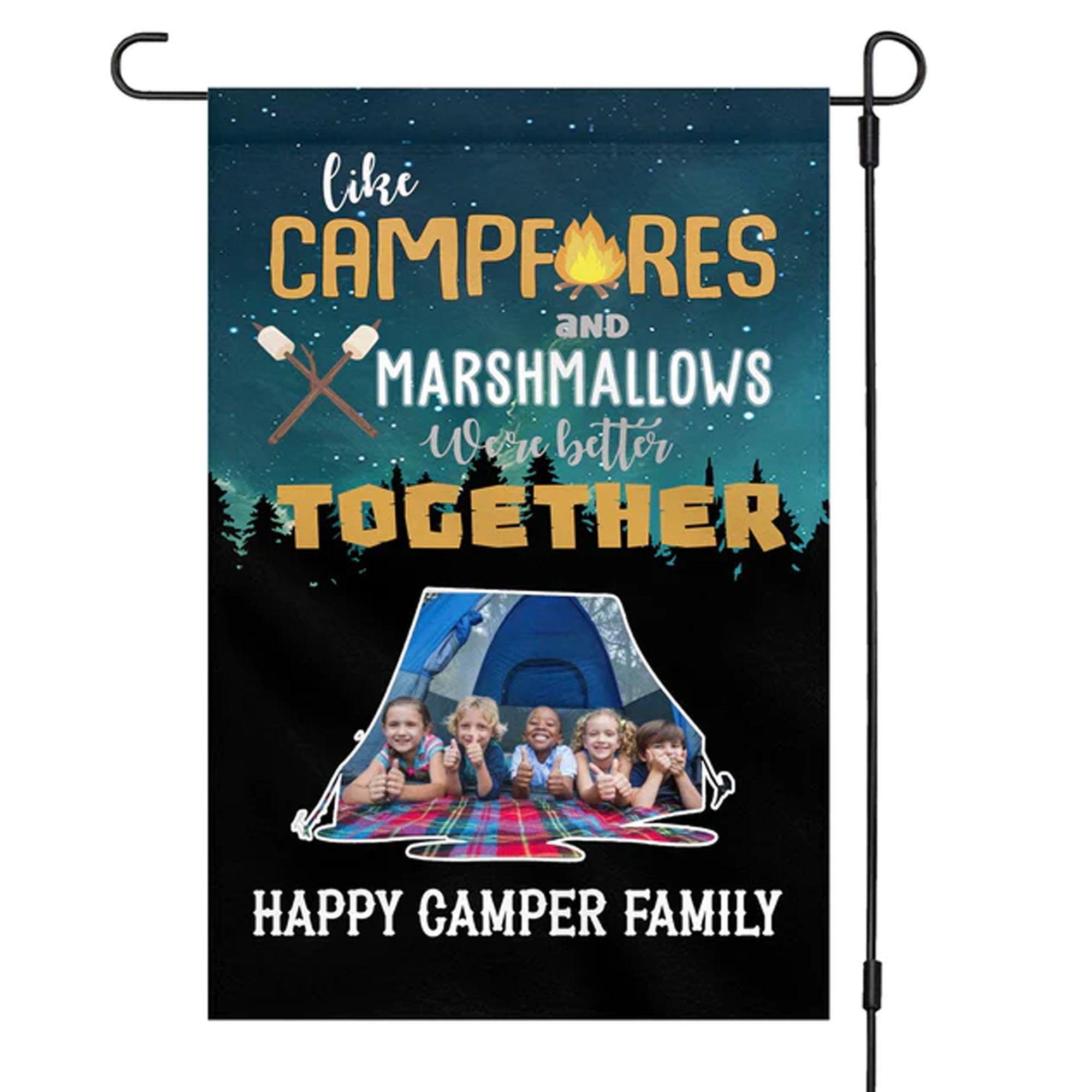 Like Campfire And Marshmallows We&amp;#39;re Better Together Personalized Custom Photo Camping Flag