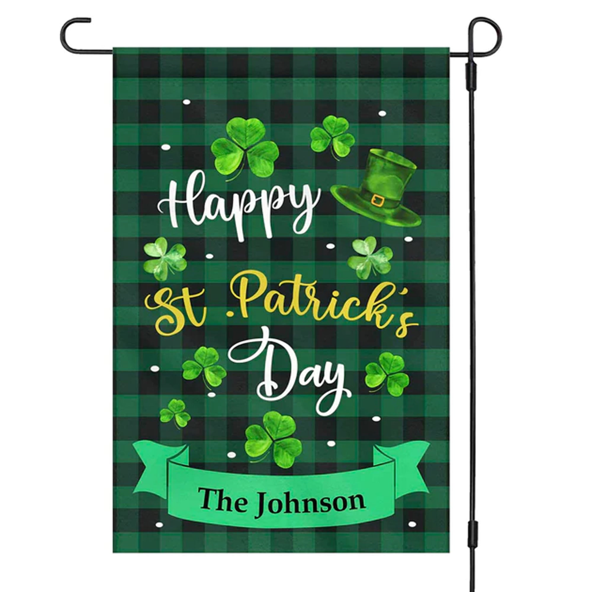 Happy St Patrick&amp;#39;s Day Personalized Custom Garden Flag