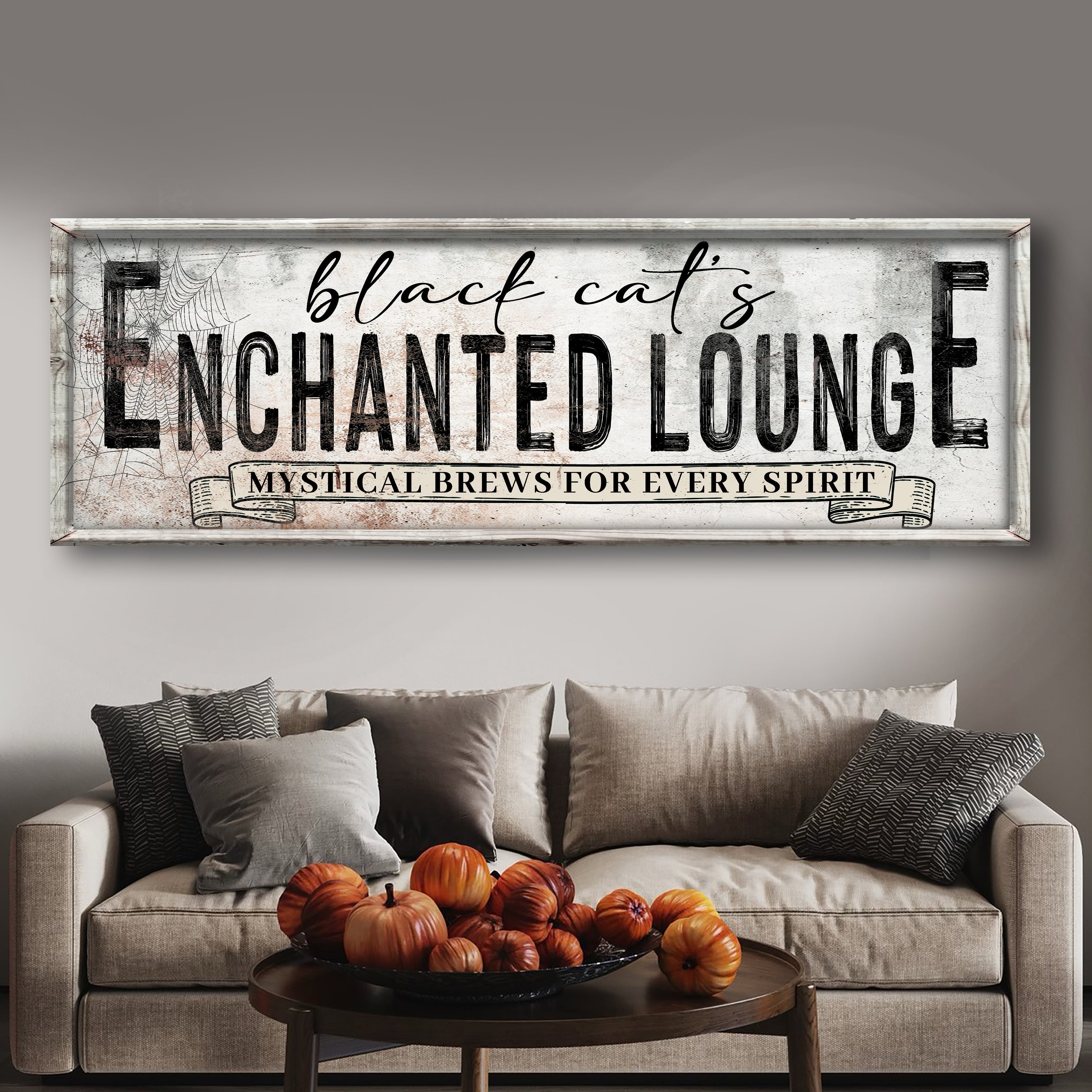Black Cat&amp;#39;s Enchanted Lounge Halloween Sign III