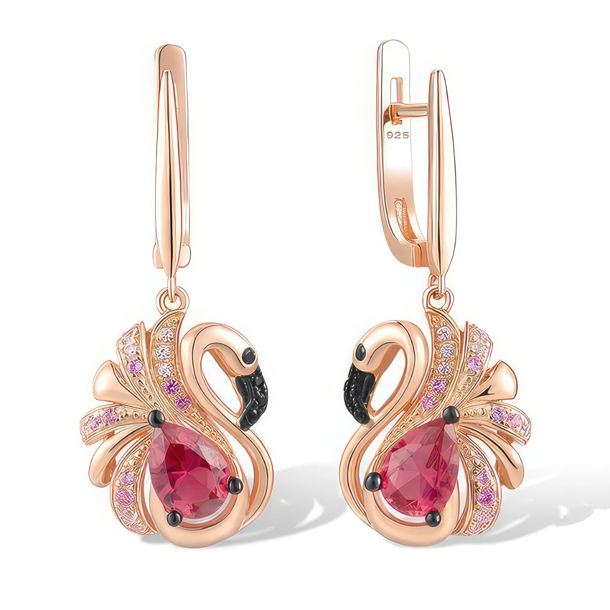 Sterling Silver Flamingo Drop Earrings