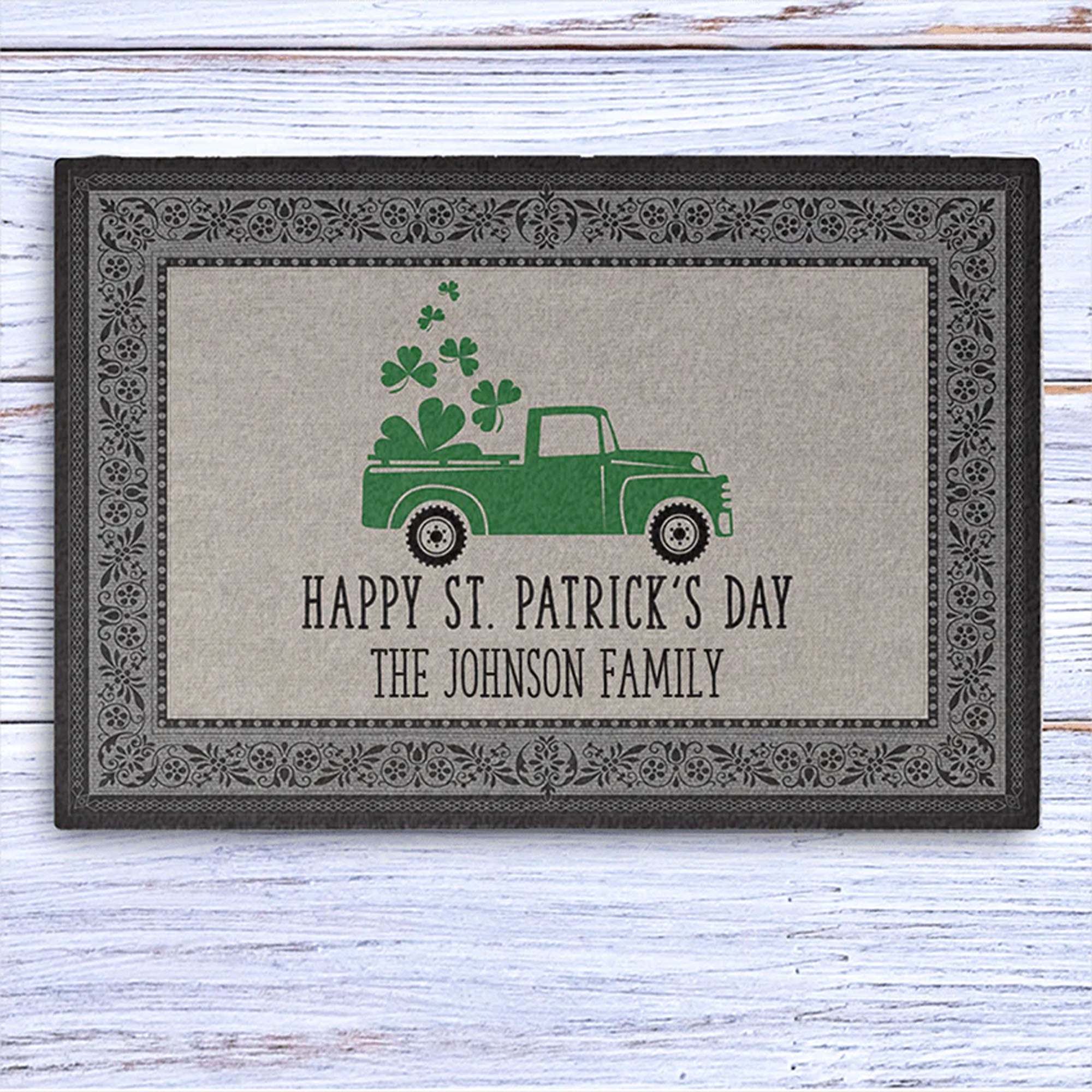 Happy St. Patrick&amp;#39;s Day Personalized Doormat
