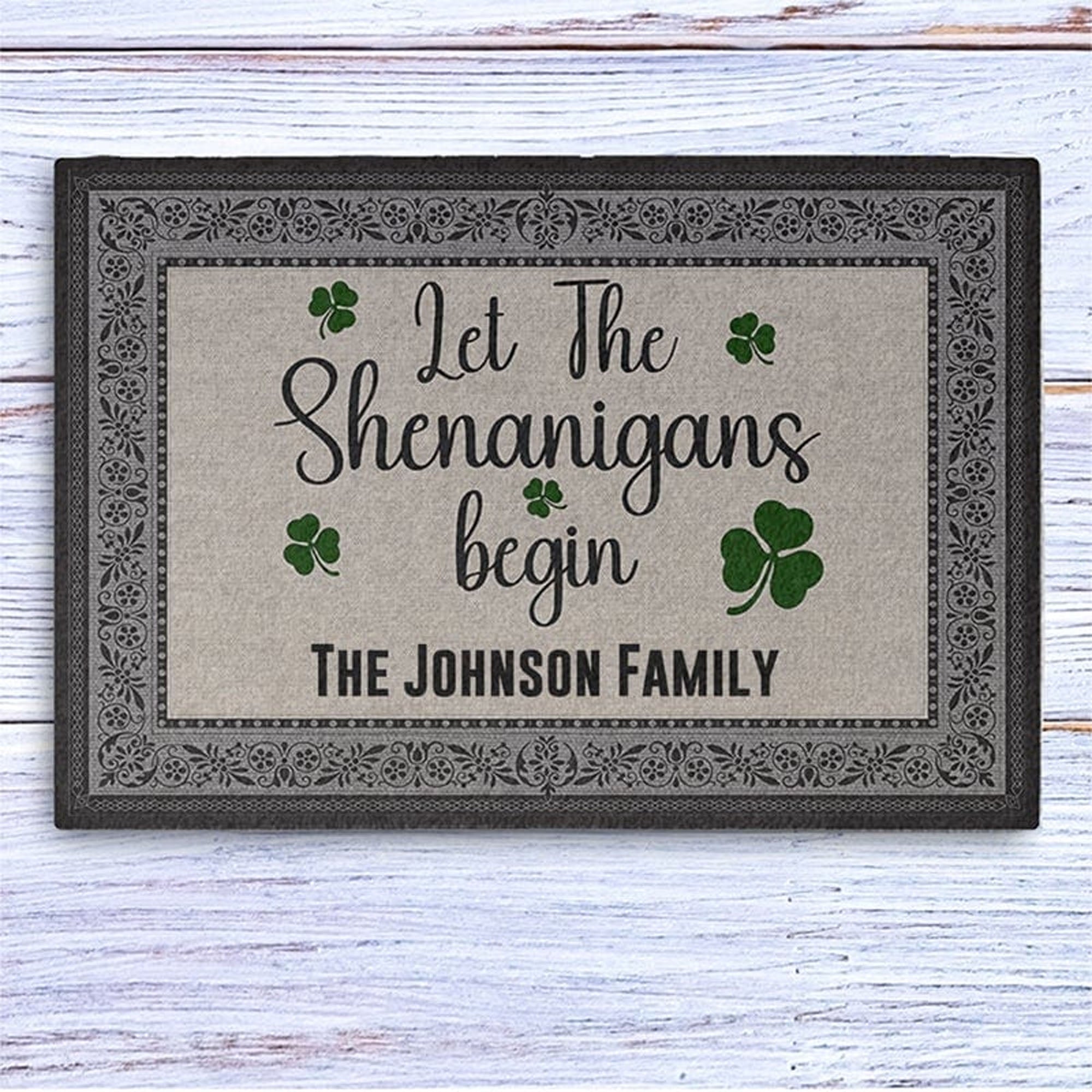 St Patricks Day Decor Personalized Custom Doormat