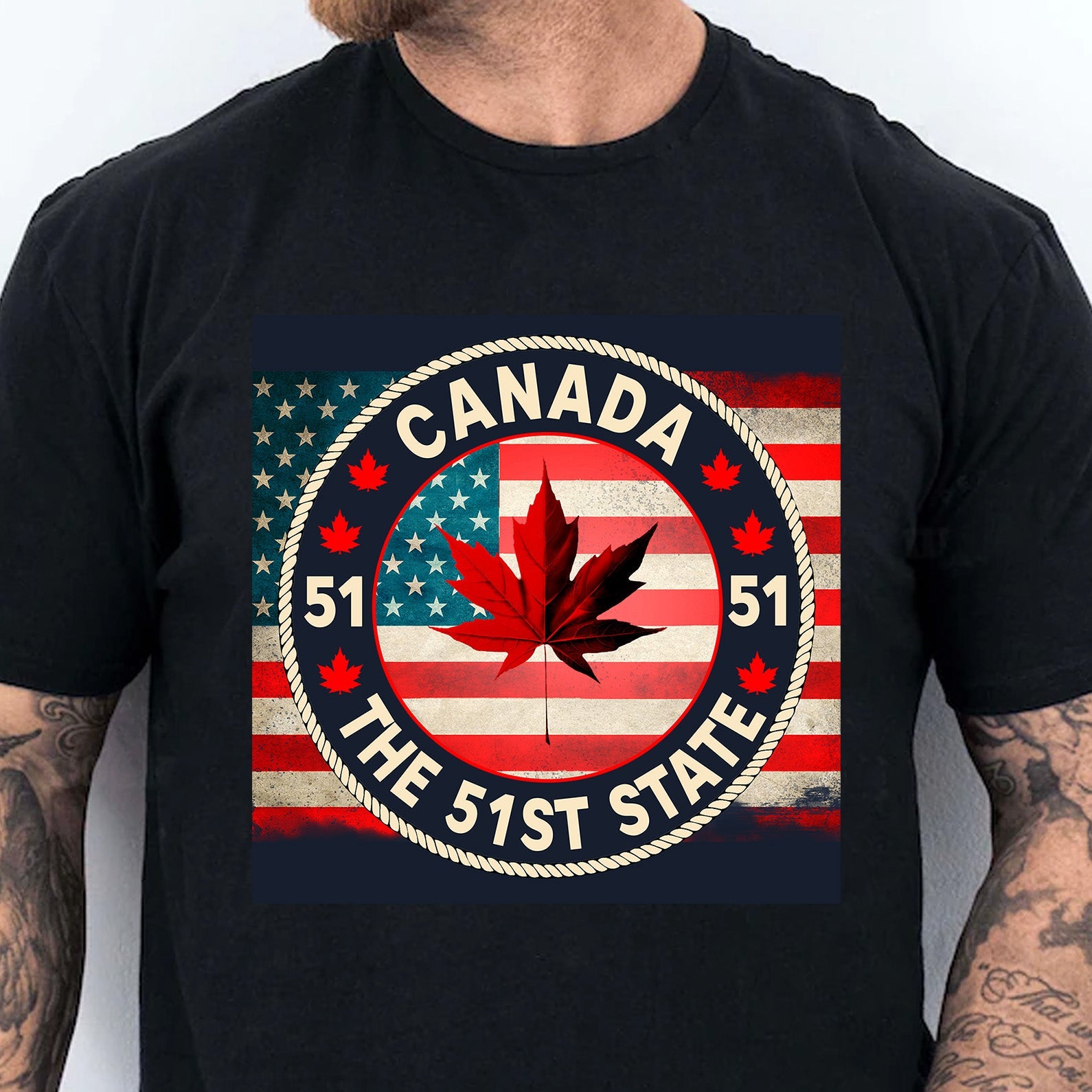 Canada America&amp;#39;s 51st State Shirt, Political Trump Supporters Dark Shirt 681960 - GOP