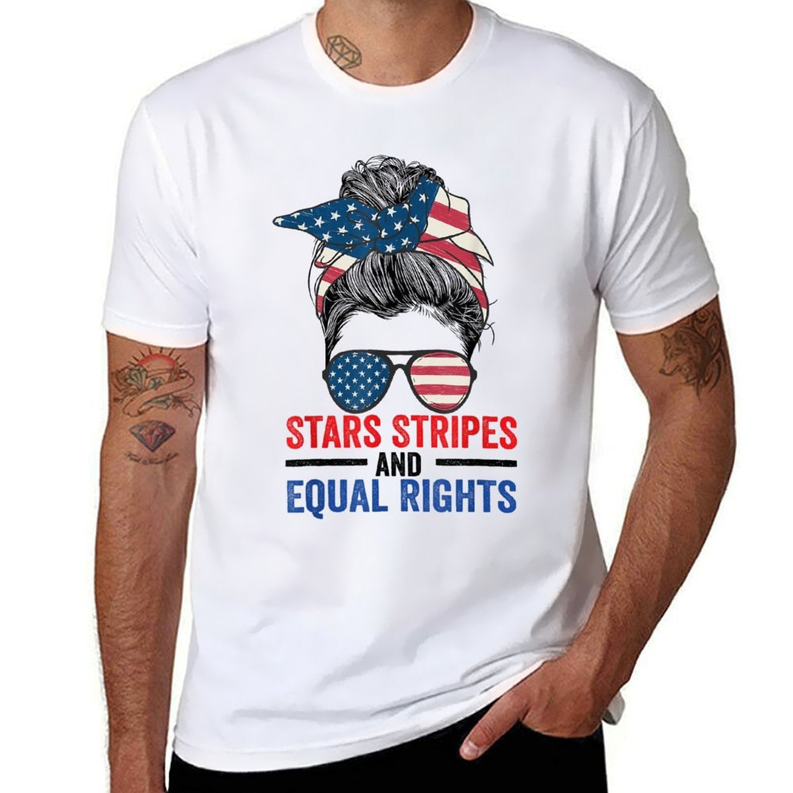 Stars Stripes And Equal Rights Womens Rights 4th of July  Soft T-Shirt