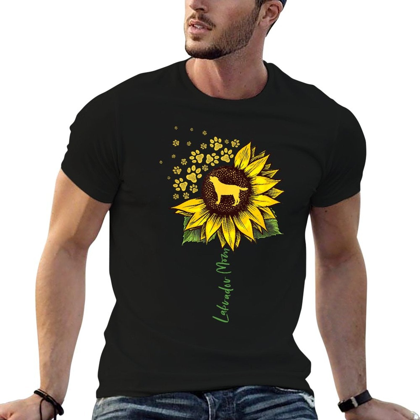 Labrador Mom Sunflower Labrador Retriever Gifts Dog Mom Mama T-Shirt