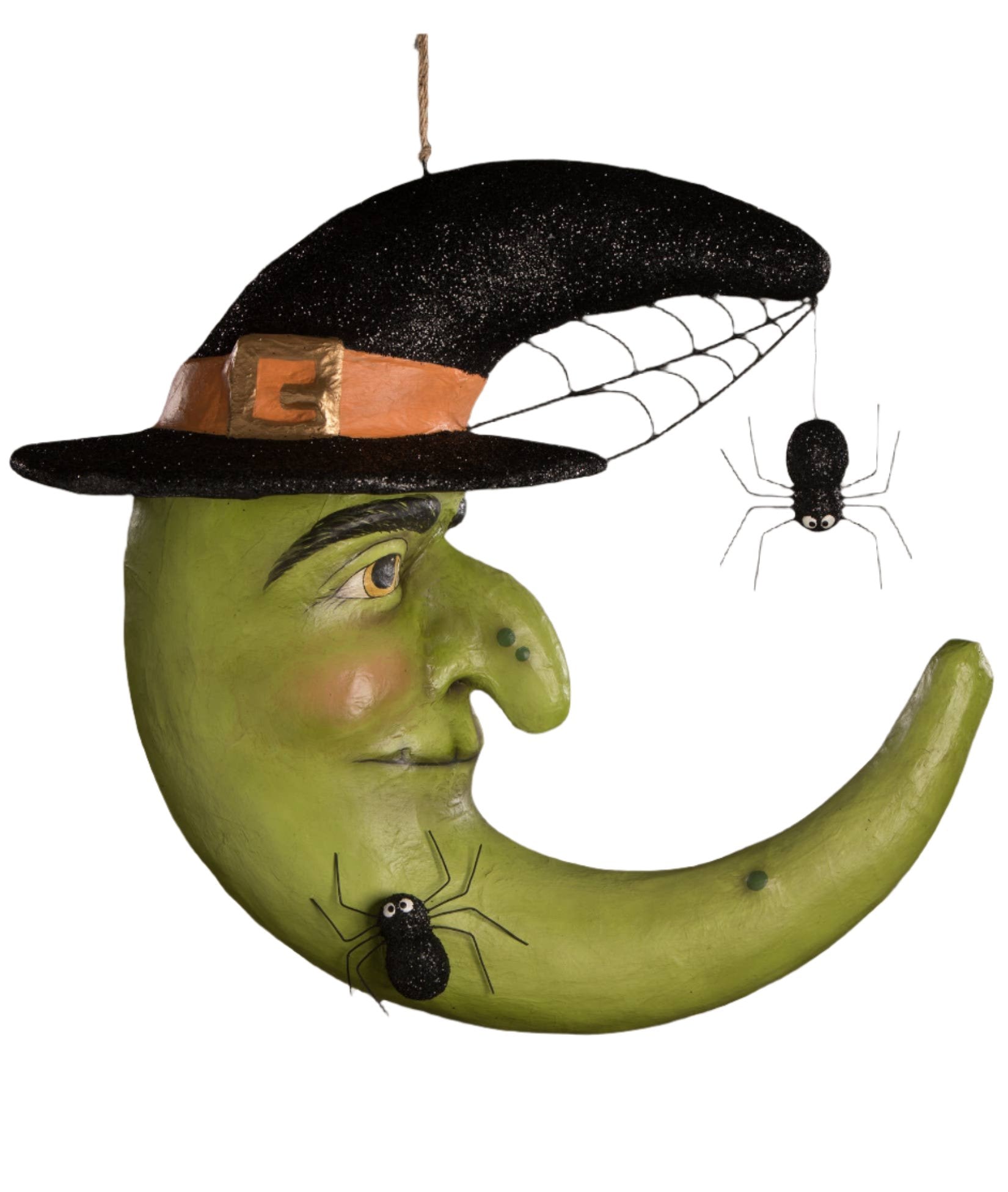 XL Paper Mache Moon Witch Hanging Decor by Bethany Lowe Designs