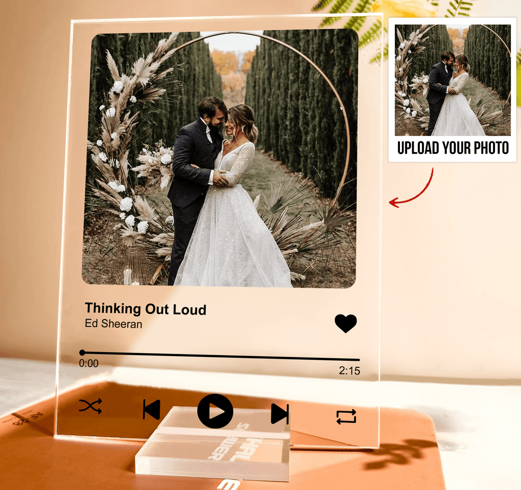 Custom Photo Your Favorite Song and Music | Personalized Gift For Couples, Valentine, Anniversary, Husband Wife, Girlfriend, Boyfriend, Her/Him | Acrylic Plaque