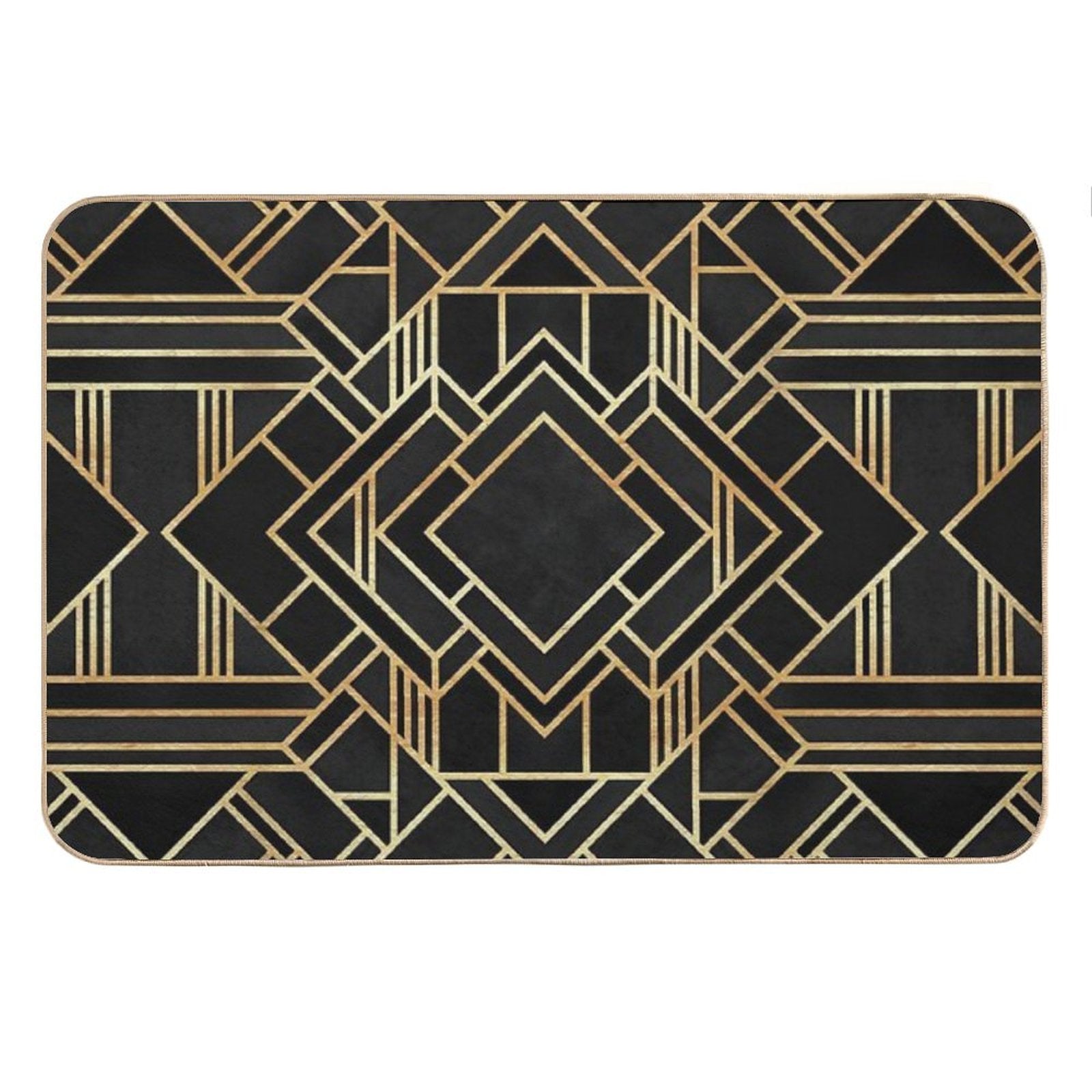 Art Deco Black Bath Mat