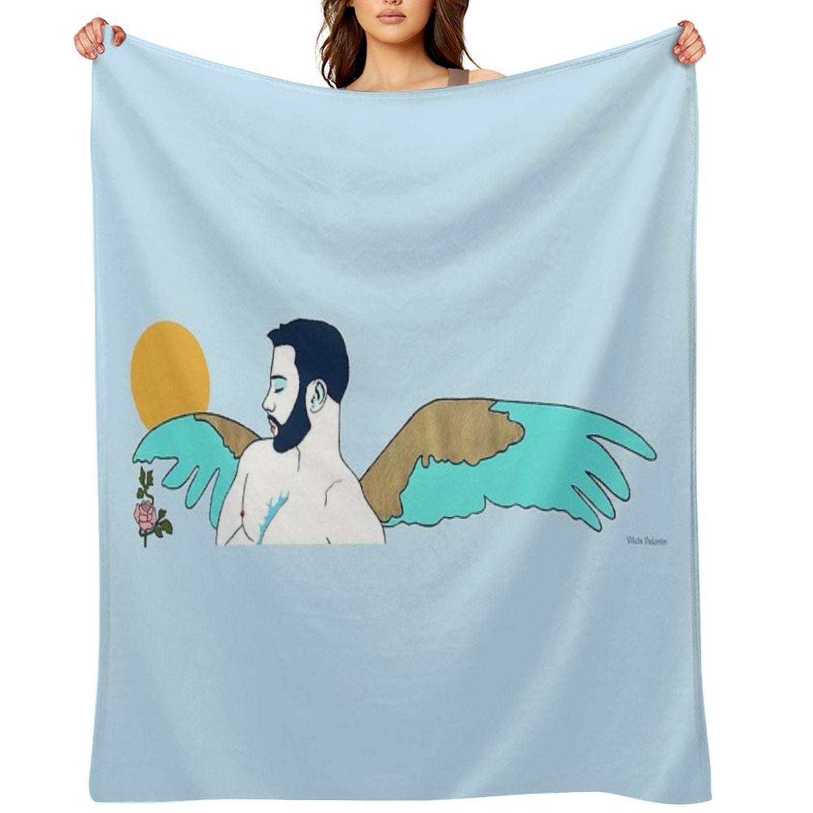 The Lonely Rose Throw Blanket